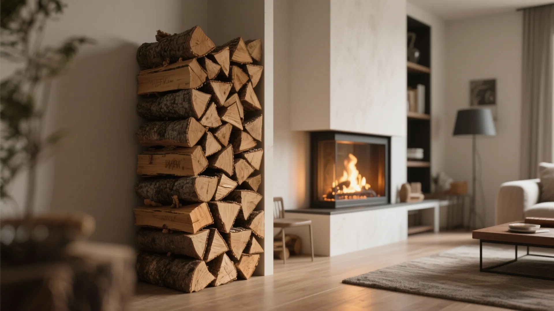 9. Vertical Wood Storage as a Design Element