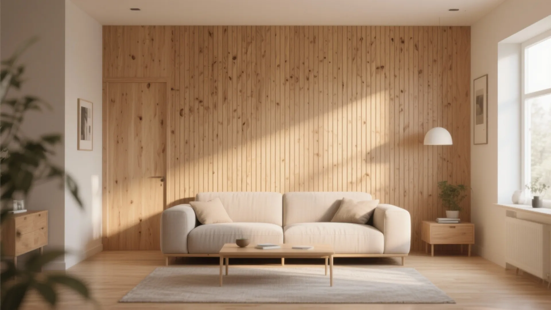 2. Vertical Wooden Slats