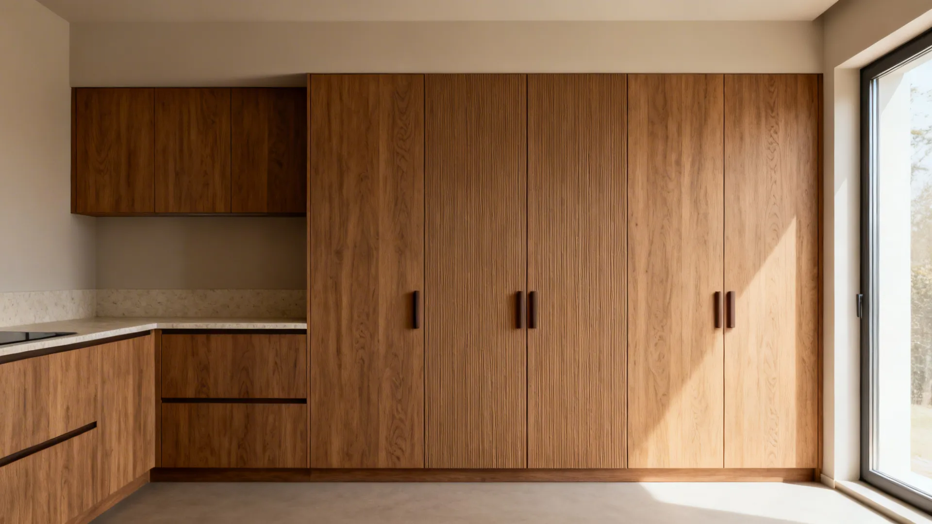 Woodgrain Sunmica with Vertical Grain Flow