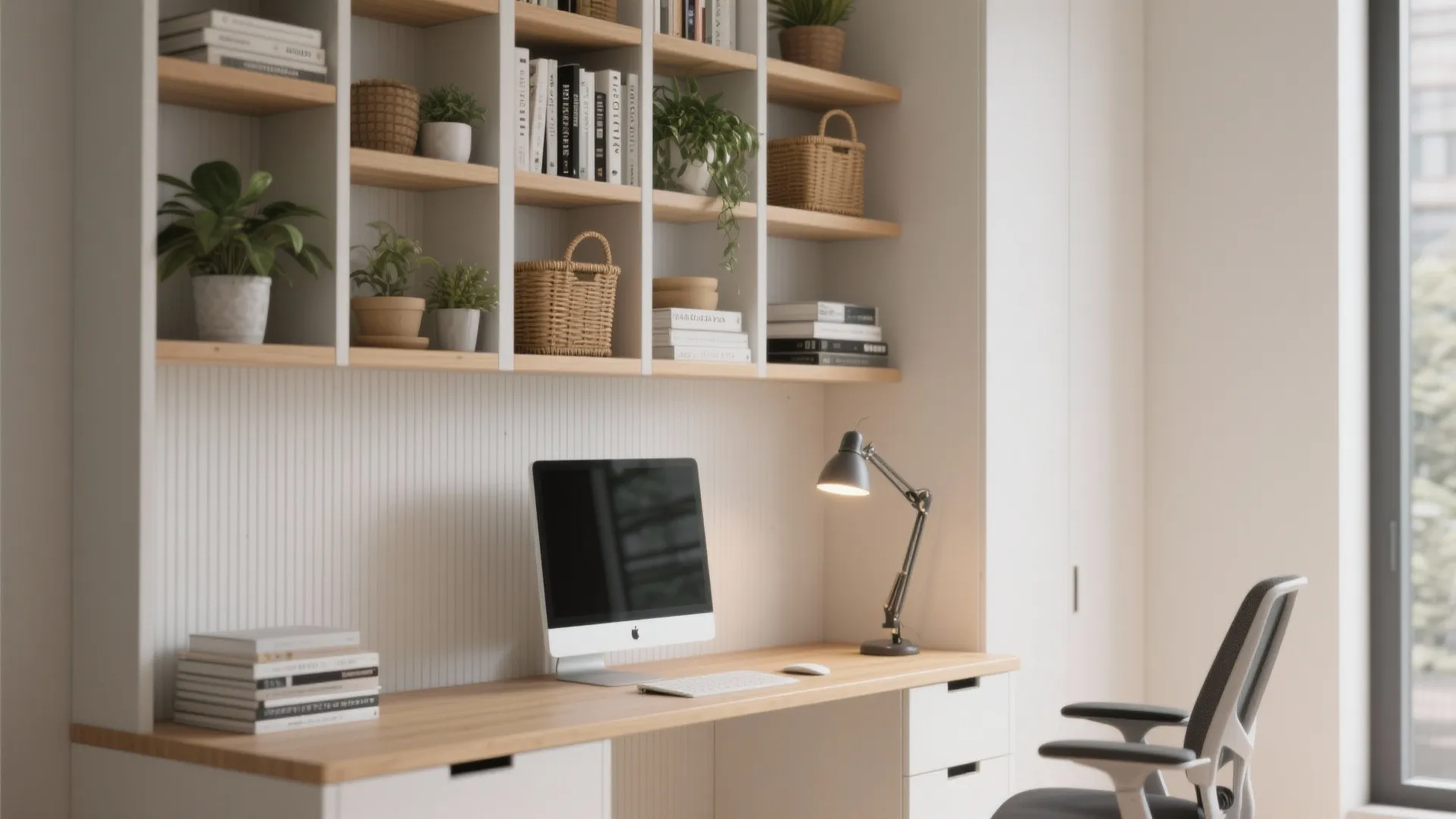 5. Vertical workstation with shelving