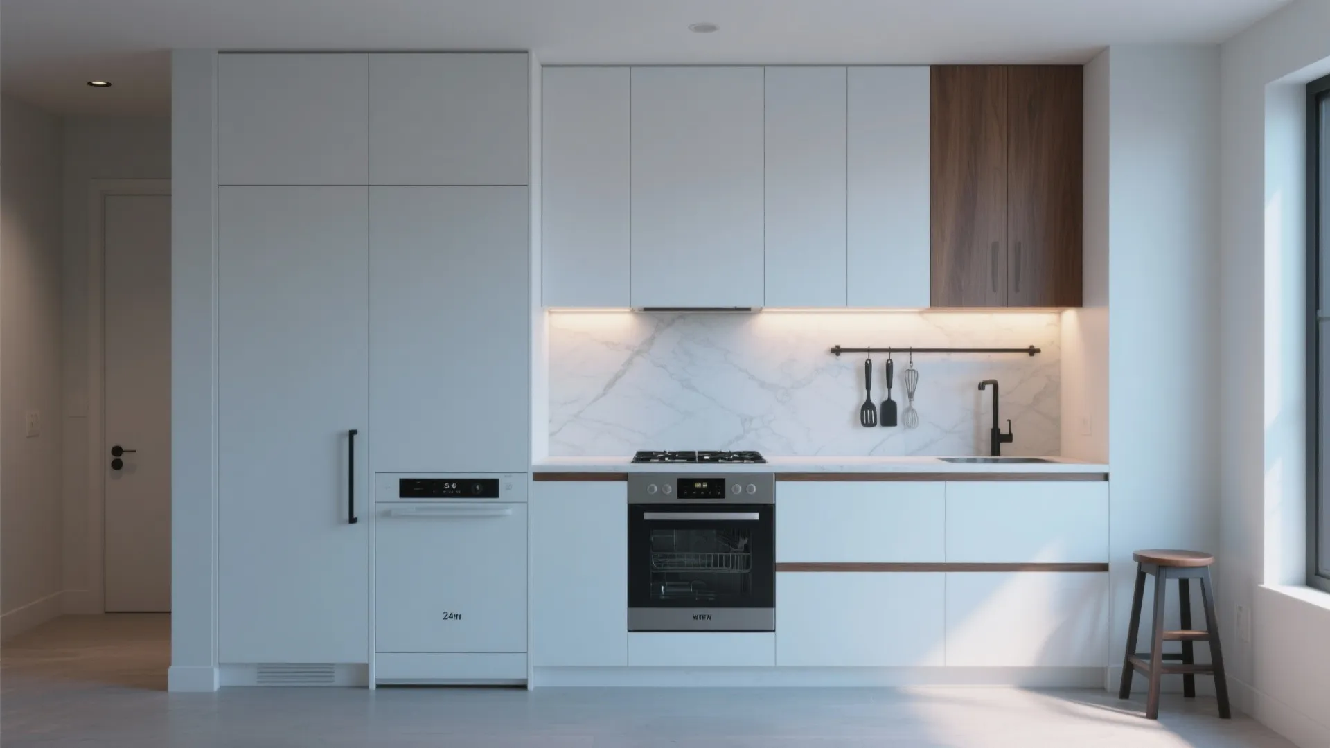 Vertical Zoning (Ceiling-High + Rails + Slims)