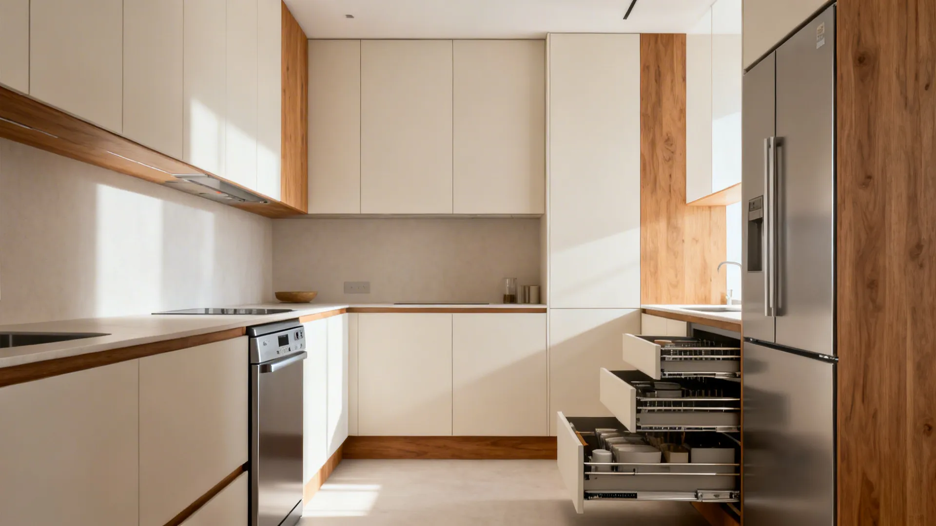 Vertical Zoning: Ceiling-High Storage and Slim Appliances