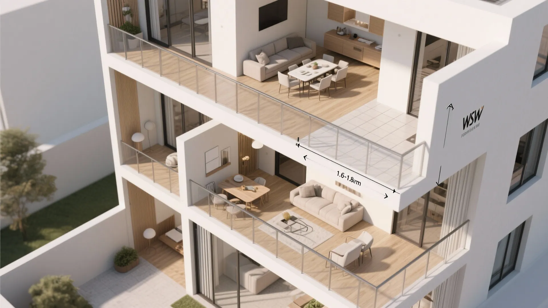 Vertical Zoning with a Social Balcony