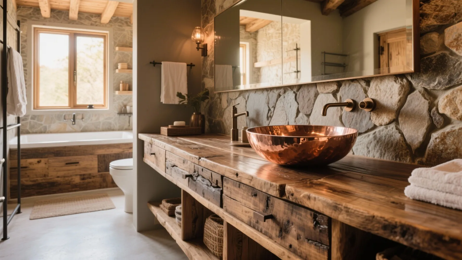 2. Vessel-Style Copper Sink