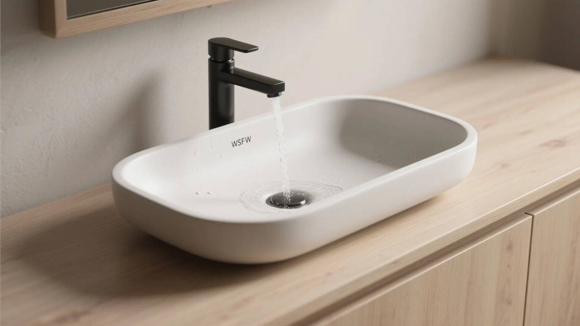 Countertop Vessel Basins With Slim Furniture