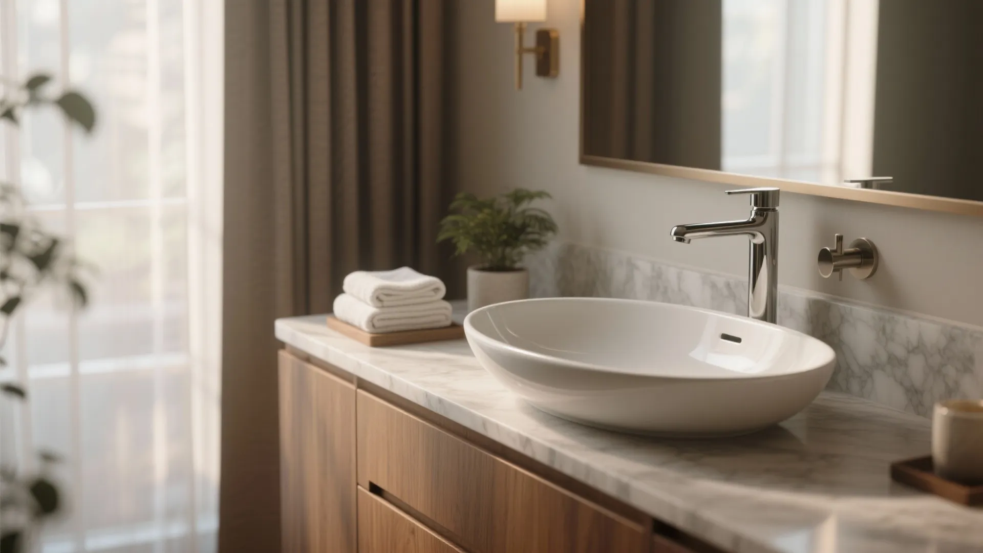1. Slim-profile vessel sink