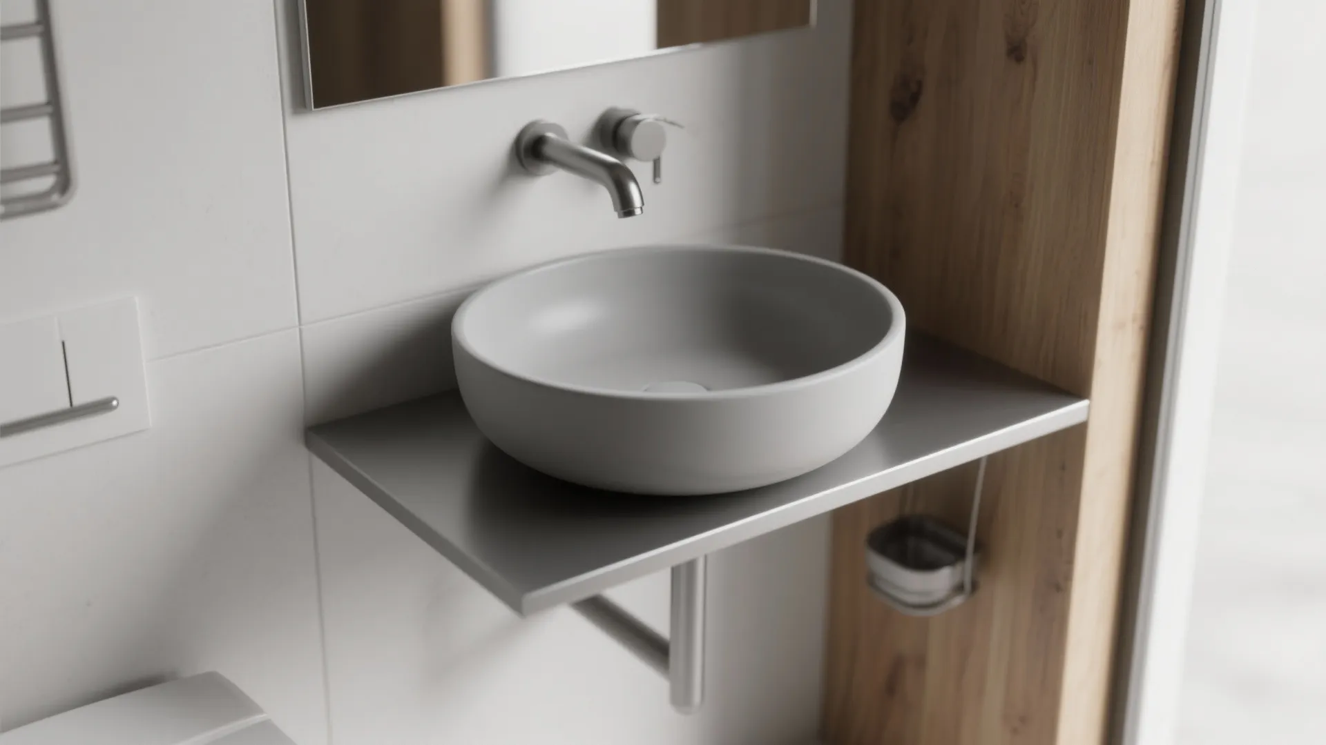 Vessel sink with compact console base