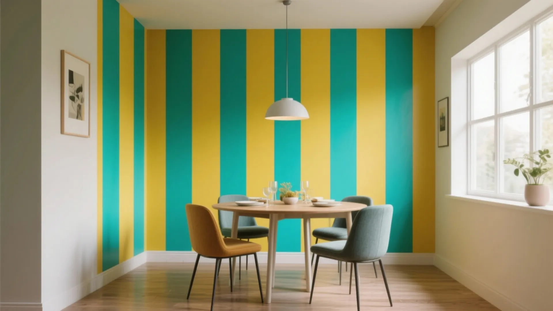 Vibrant Accent Wall Stripes