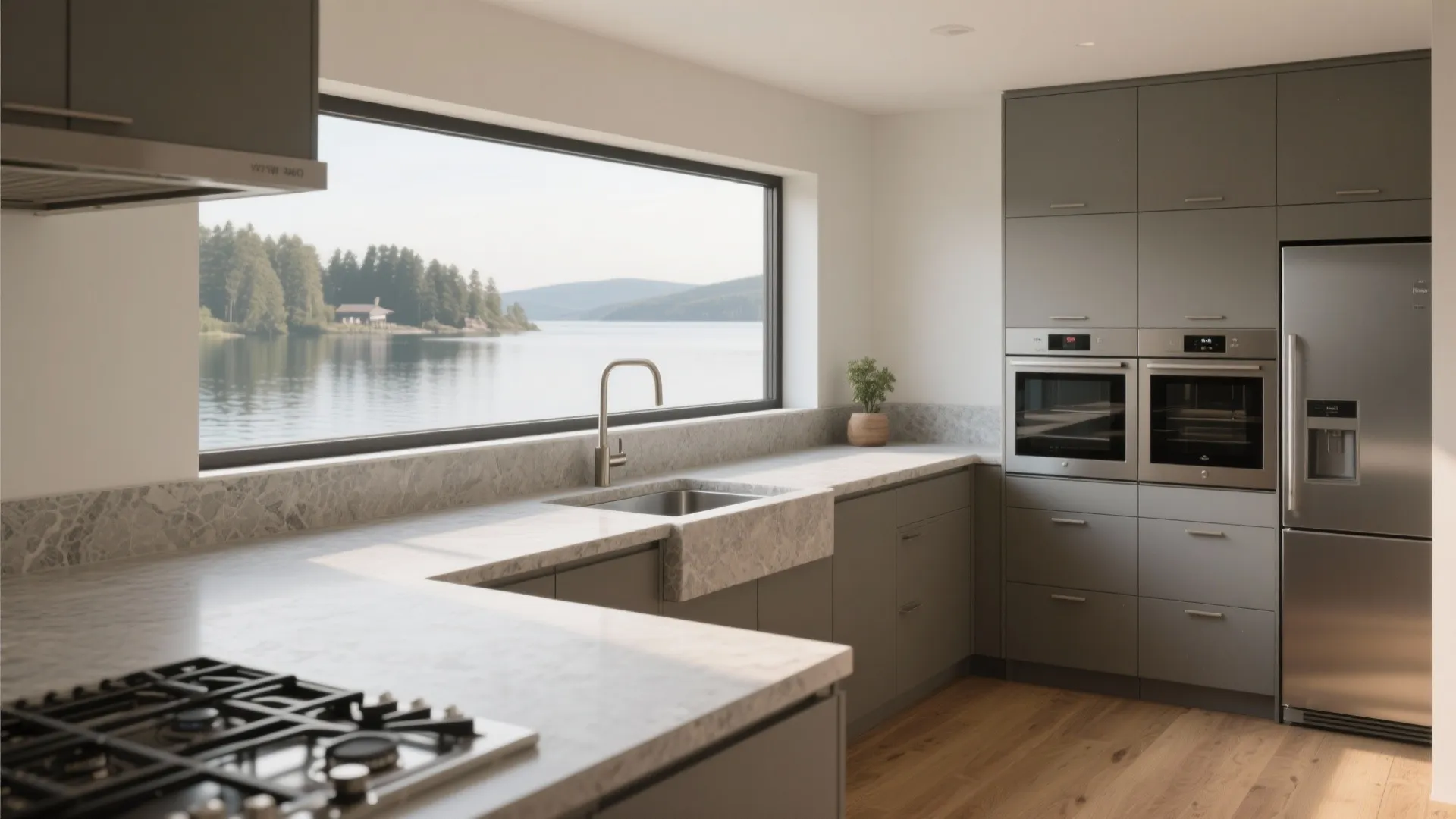 1. Frame the View with a Low-profile Work Triangle