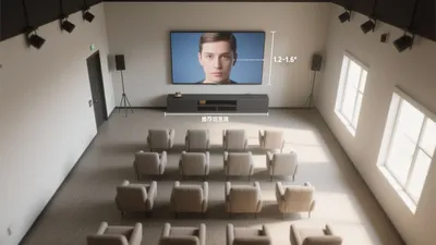 Modern Home Theater Layout with Optimal Viewing Distance