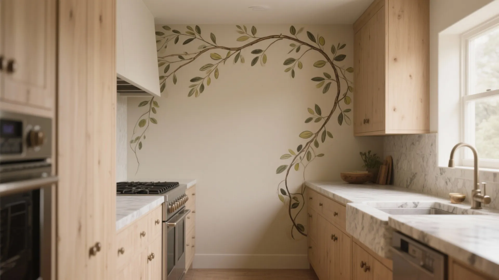 Hand-Painted Botanical Vine Border