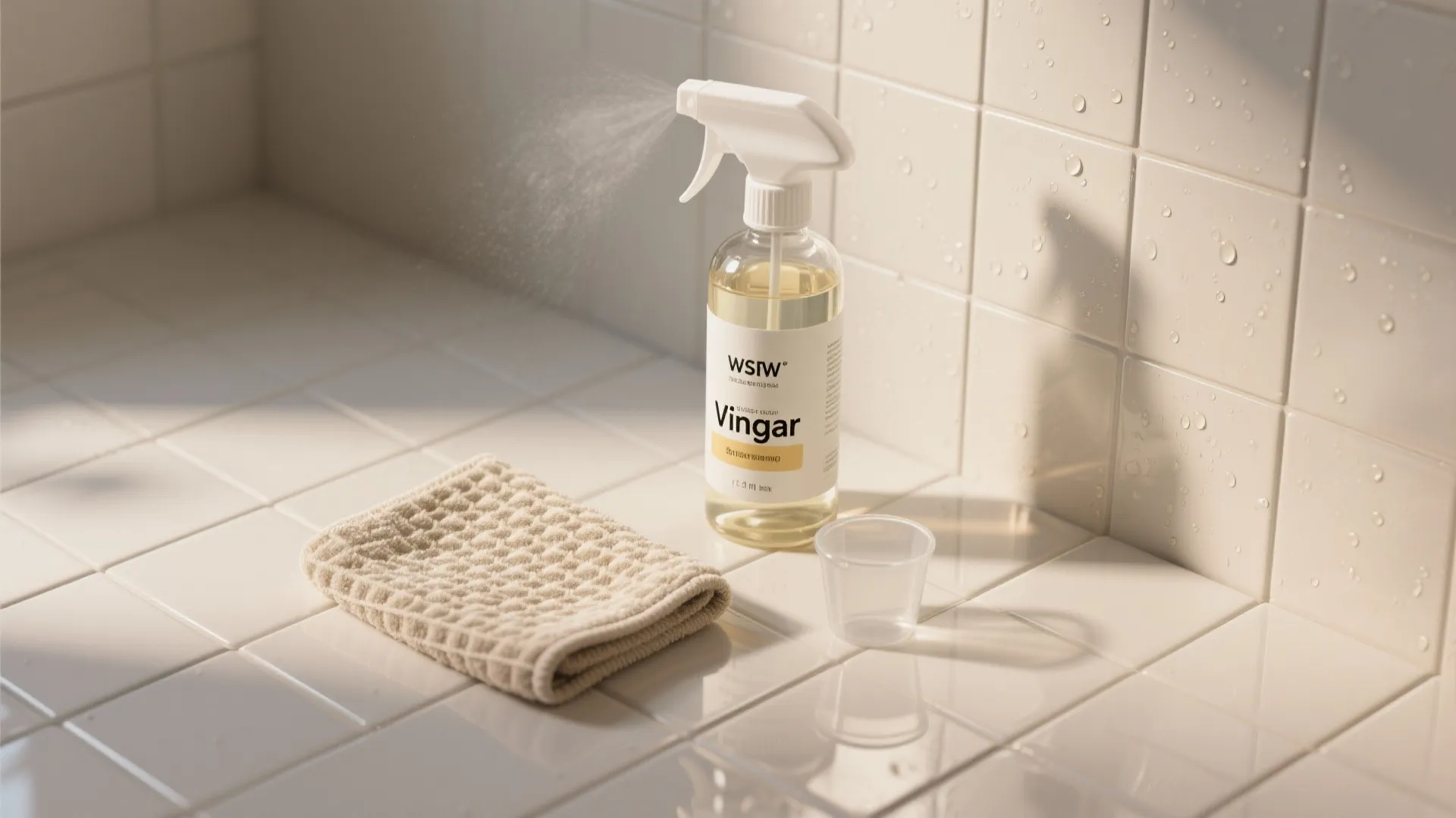 Vinegar & Warm Water for Daily Soap-Scum Control