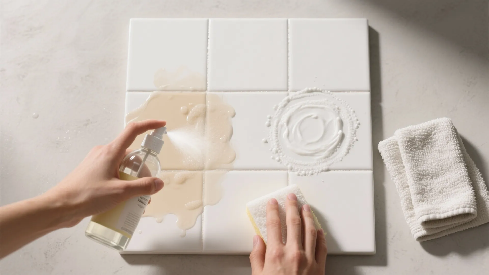 Vinegar + Baking Soda Two-Step for Soap Scum