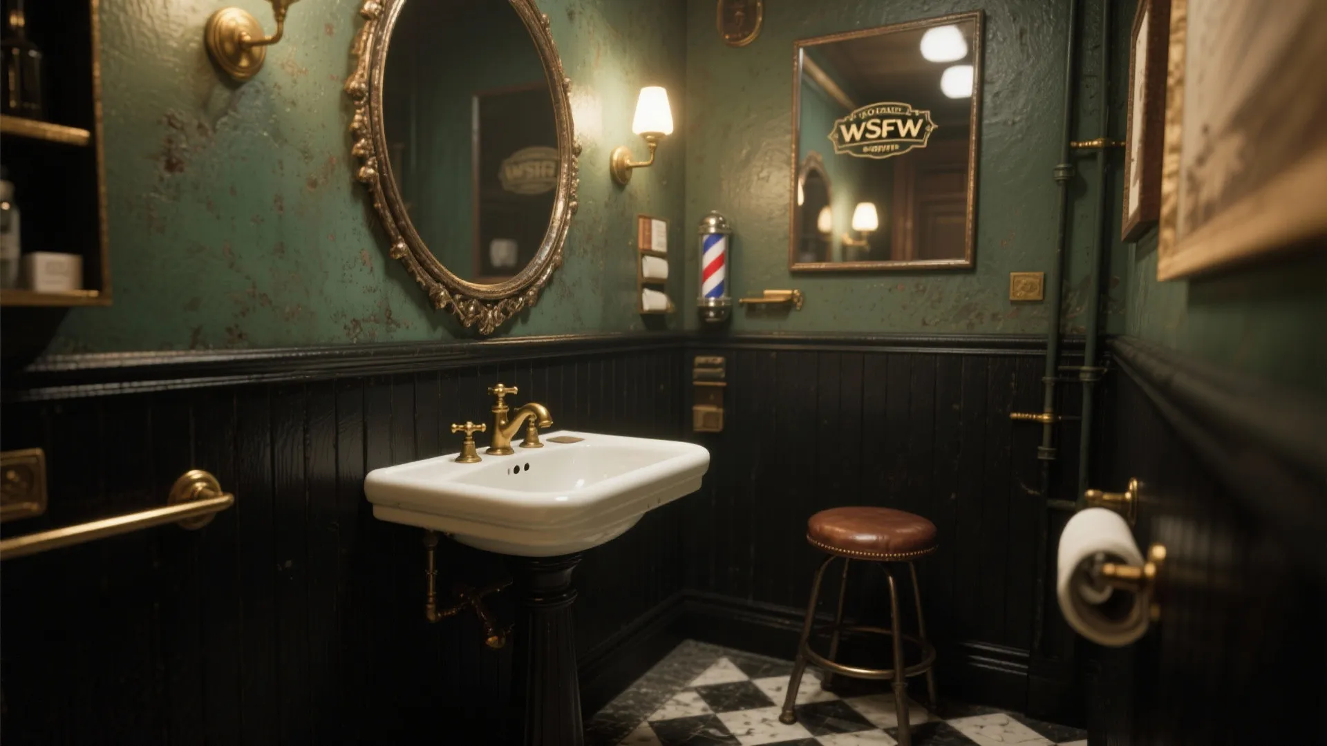 2. Vintage barbershop lounge