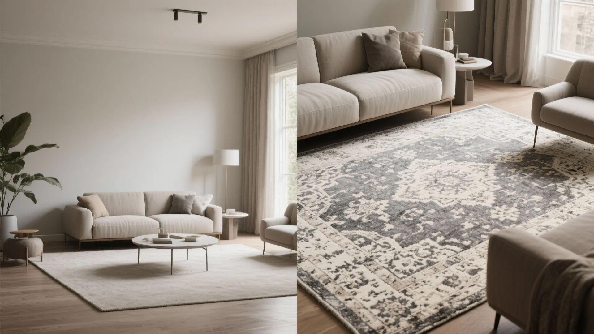 5. Patterned vintage-inspired grey and ivory