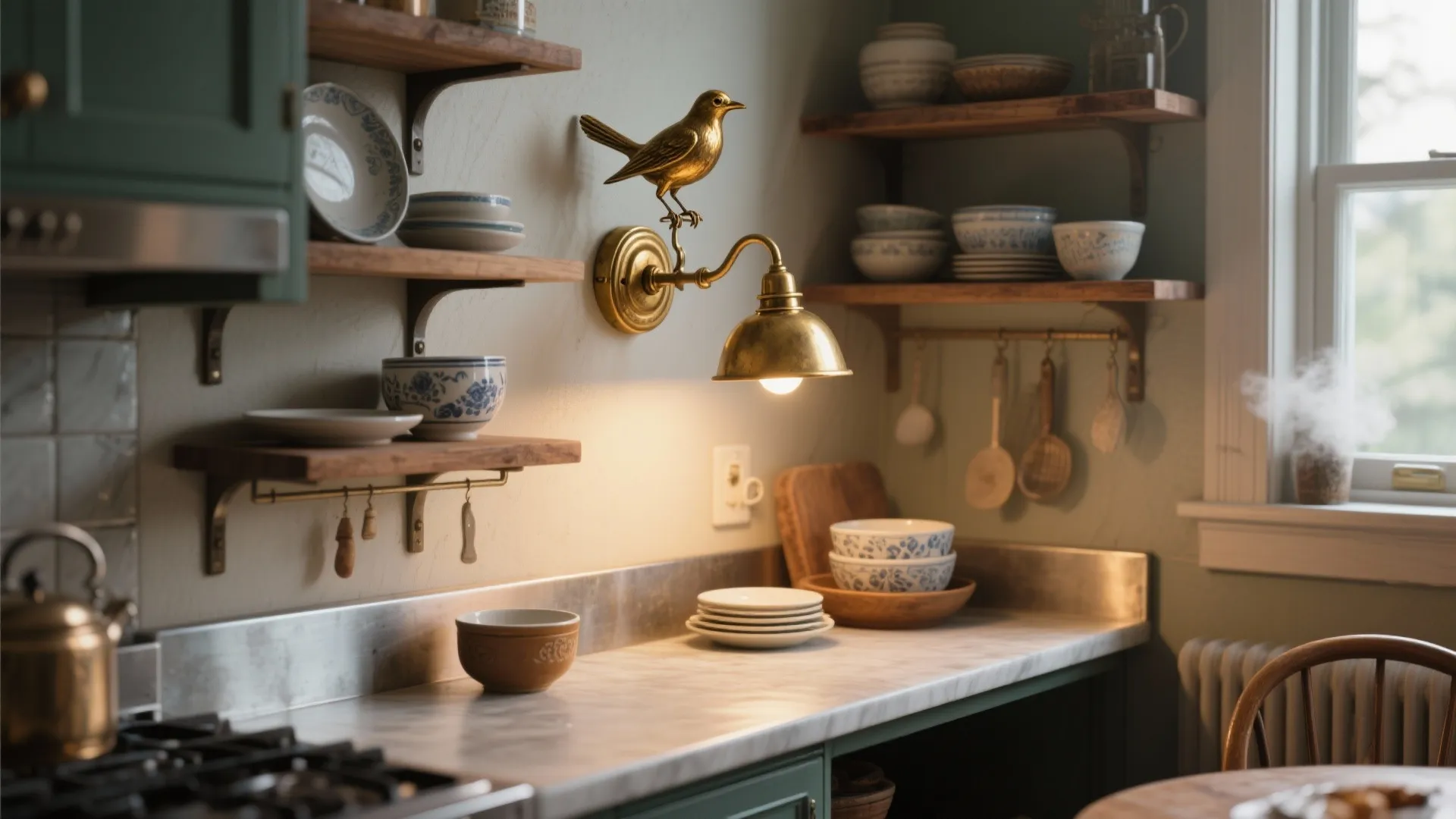 5. Vintage-inspired bird lamps for eclectic kitchens