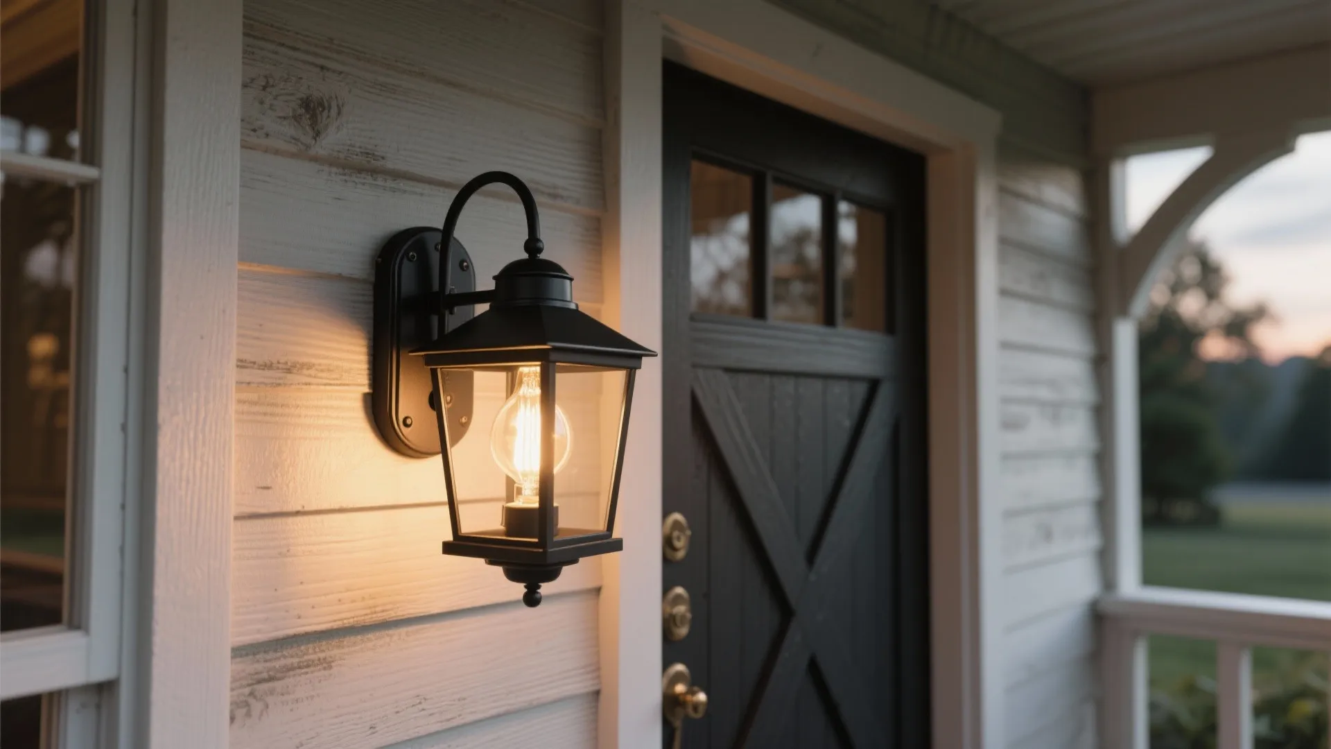 5. Vintage-Style Black Wall Lamps for Porch Personality