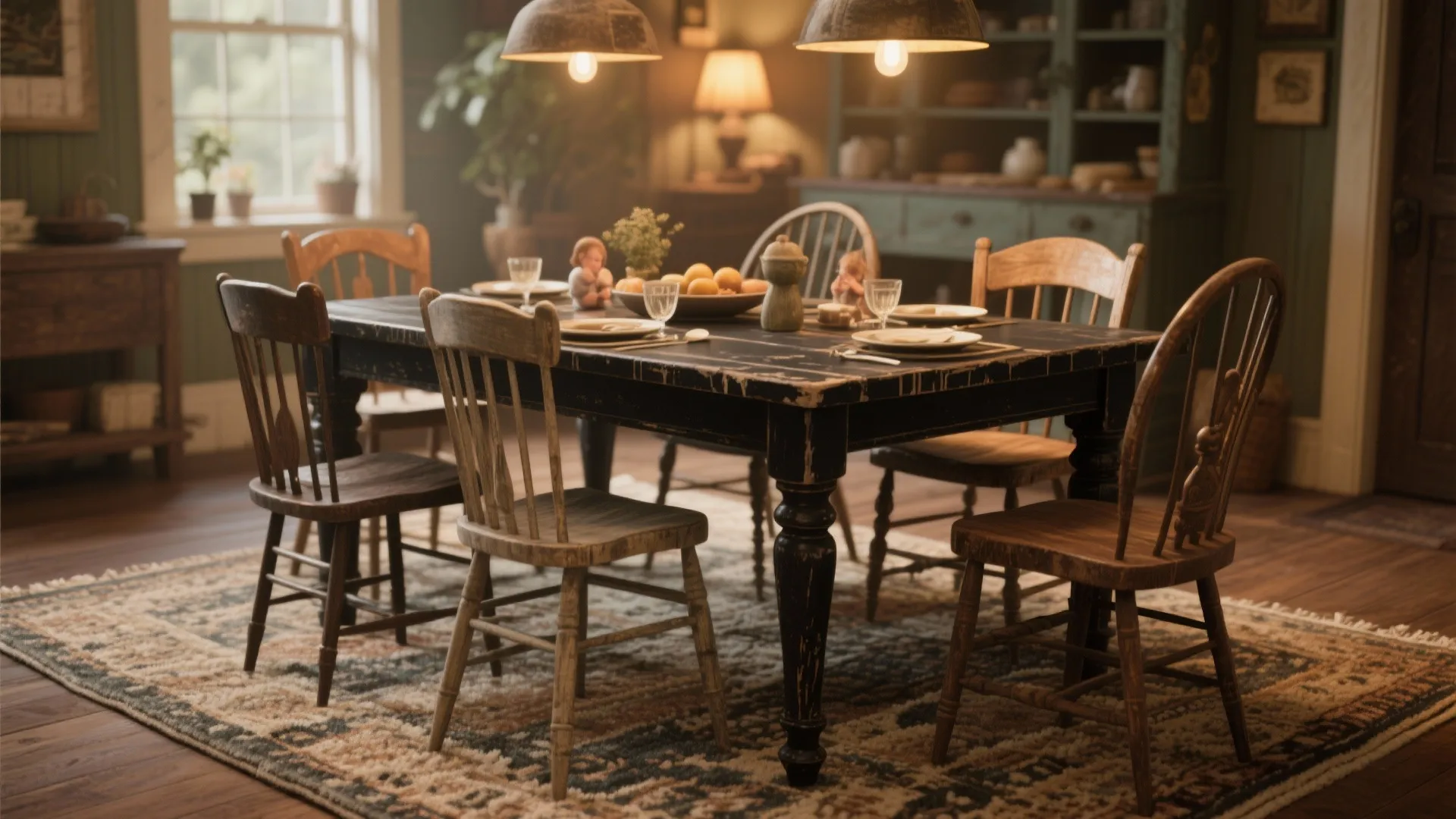 10. Vintage Black with Distressed Finish