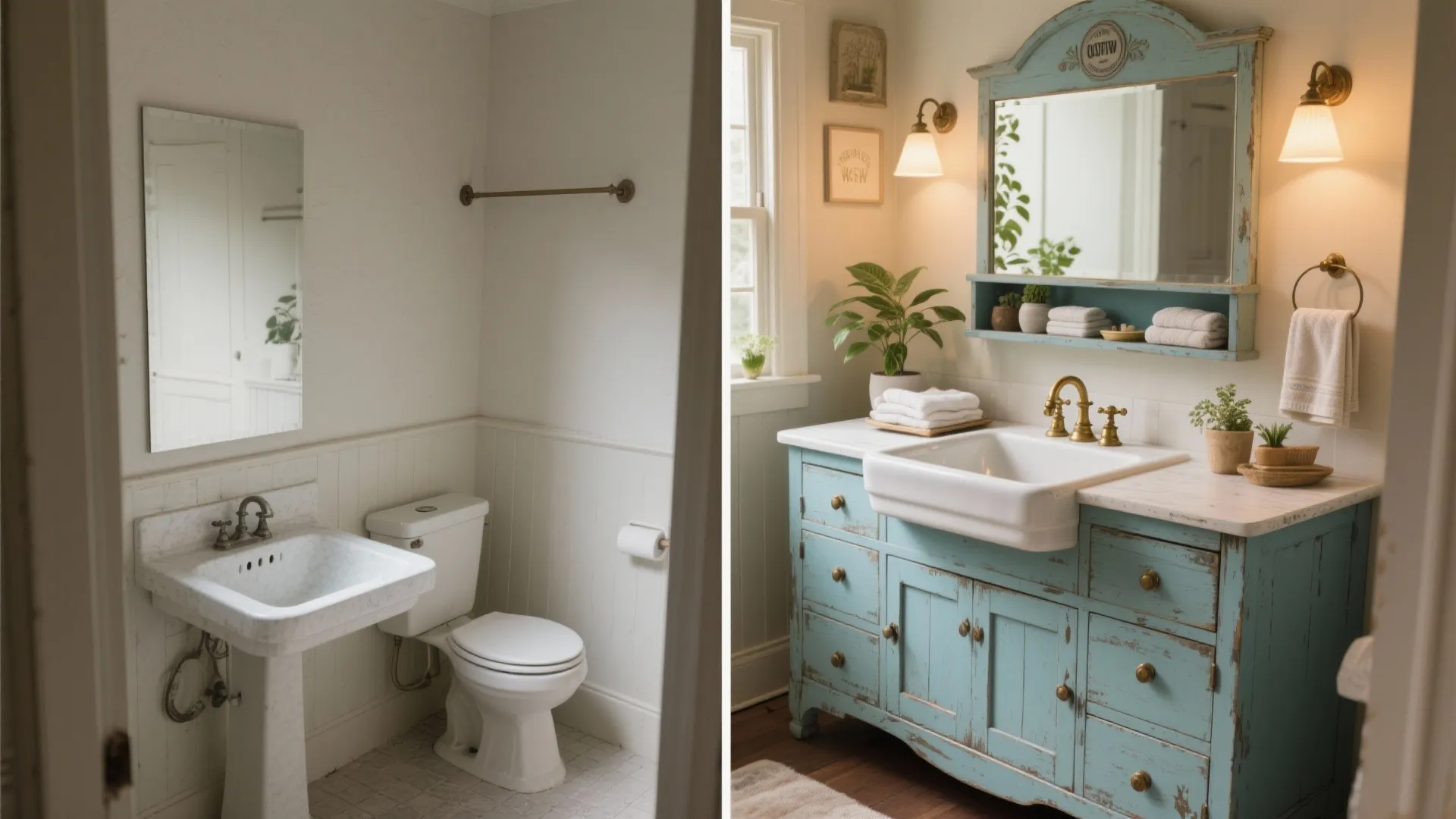 5. Vintage Blue Painted Cabinet for Character