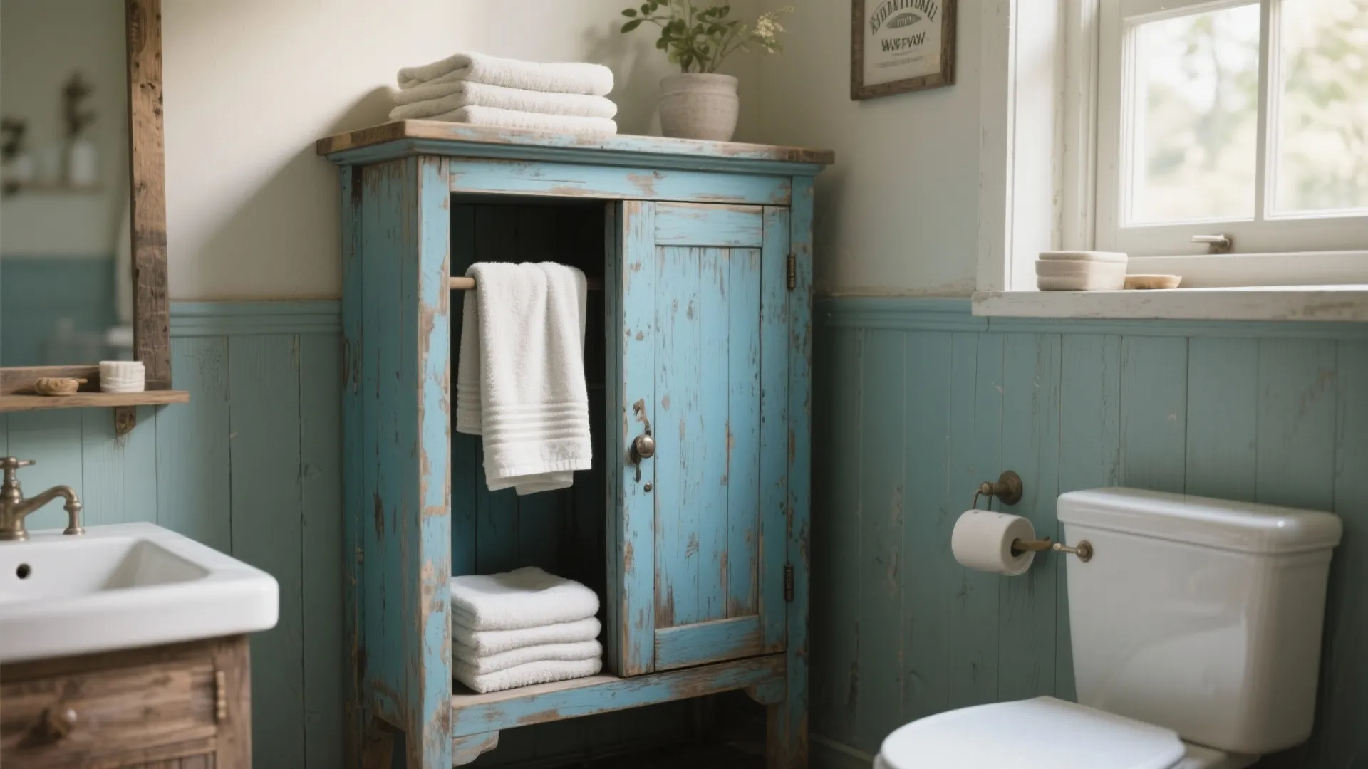 8. Vintage Blue Cabinet