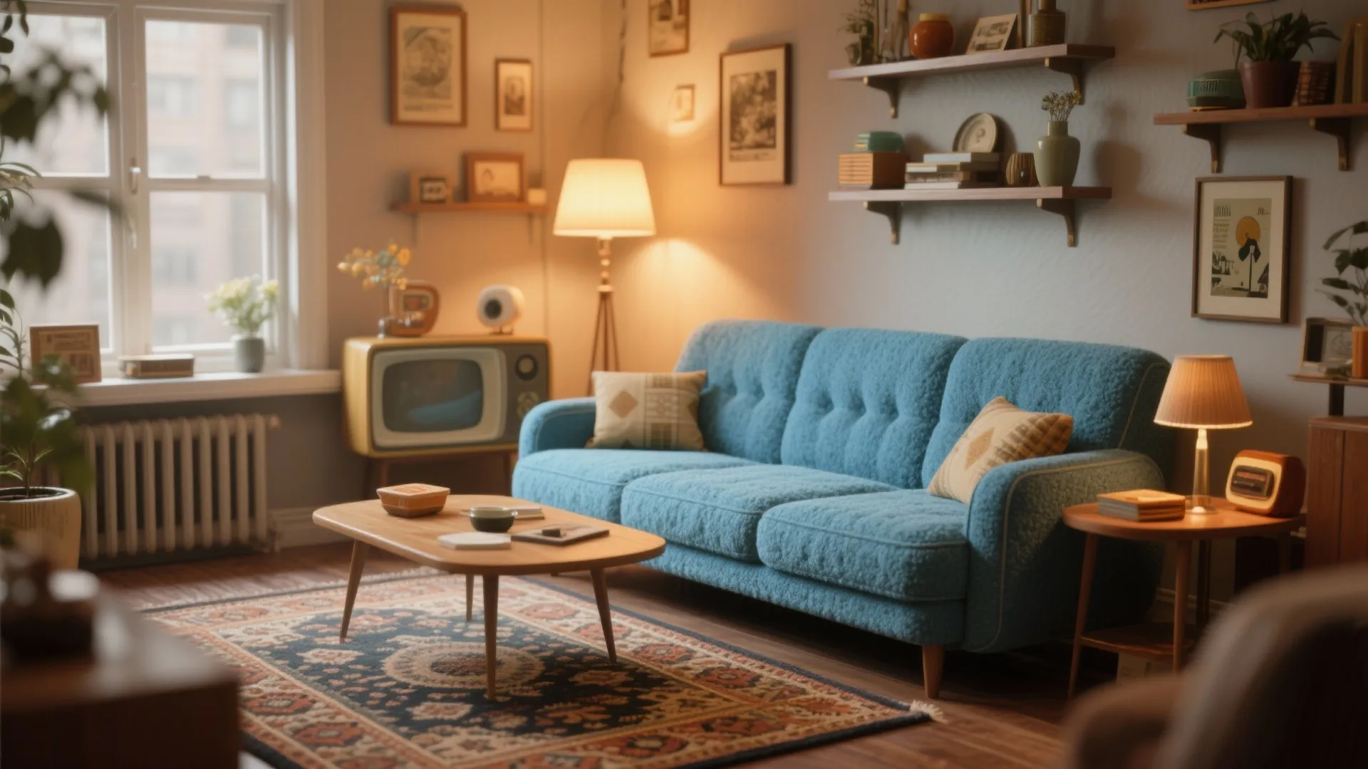 10. Vintage Revival with Blue Chenille