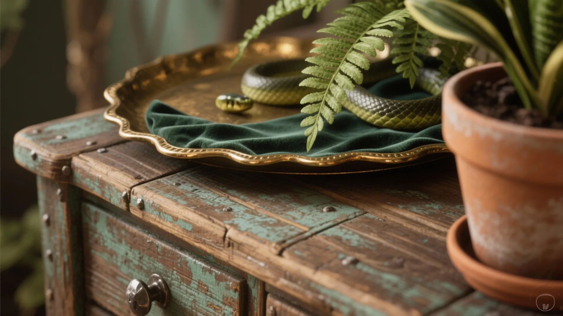 3. Texture Mix: Vintage Finds + Botanical Life