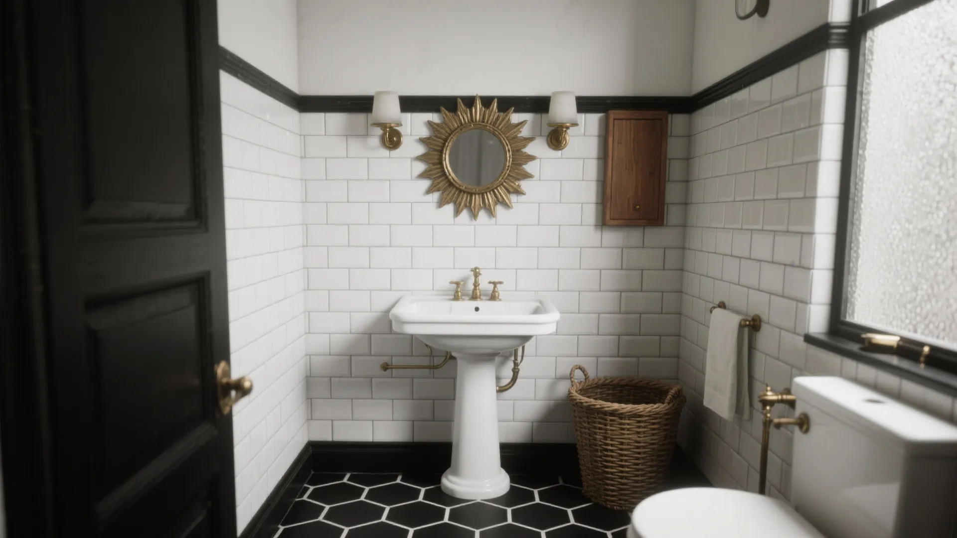Vintage Black & White Bathroom Ideas — 5 Inspo: How I turned tiny bathrooms into timeless vintage black and white retreats