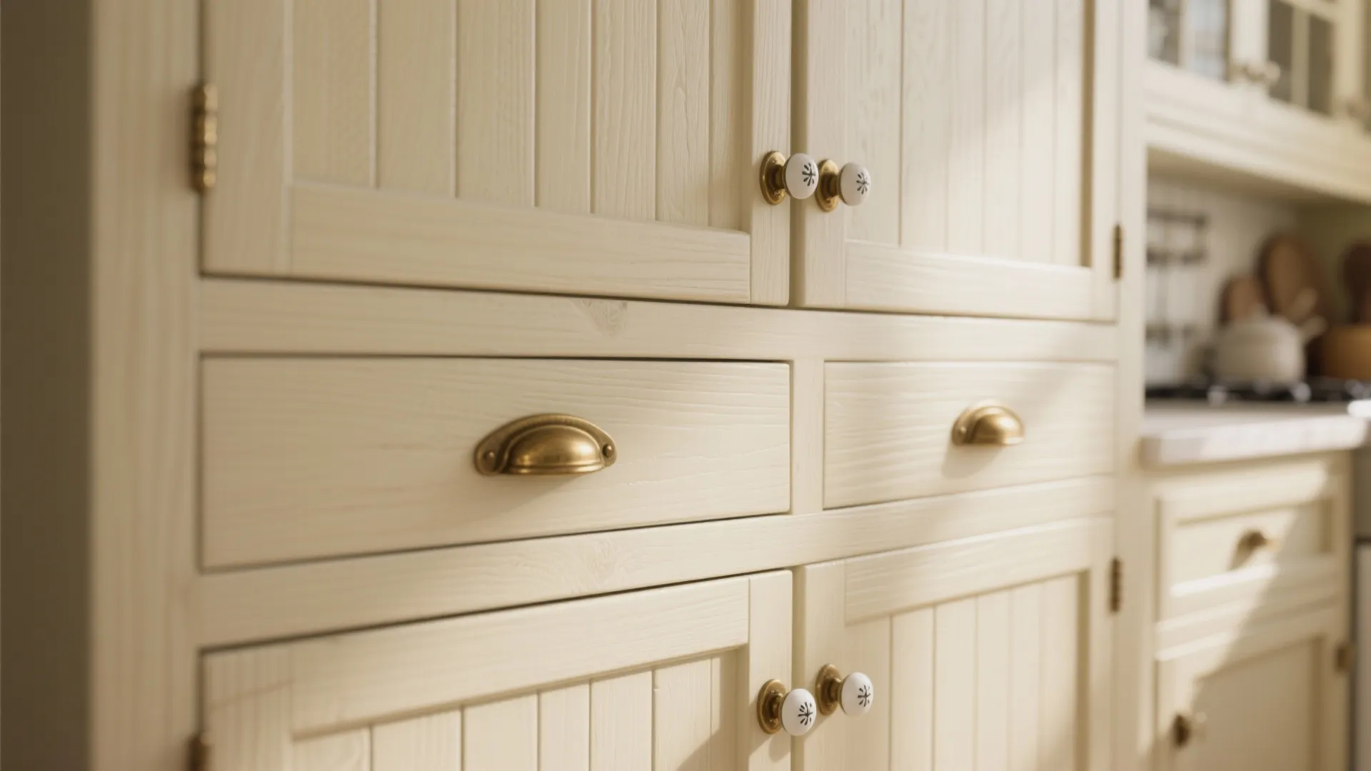 1. Vintage-Inspired Cabinets