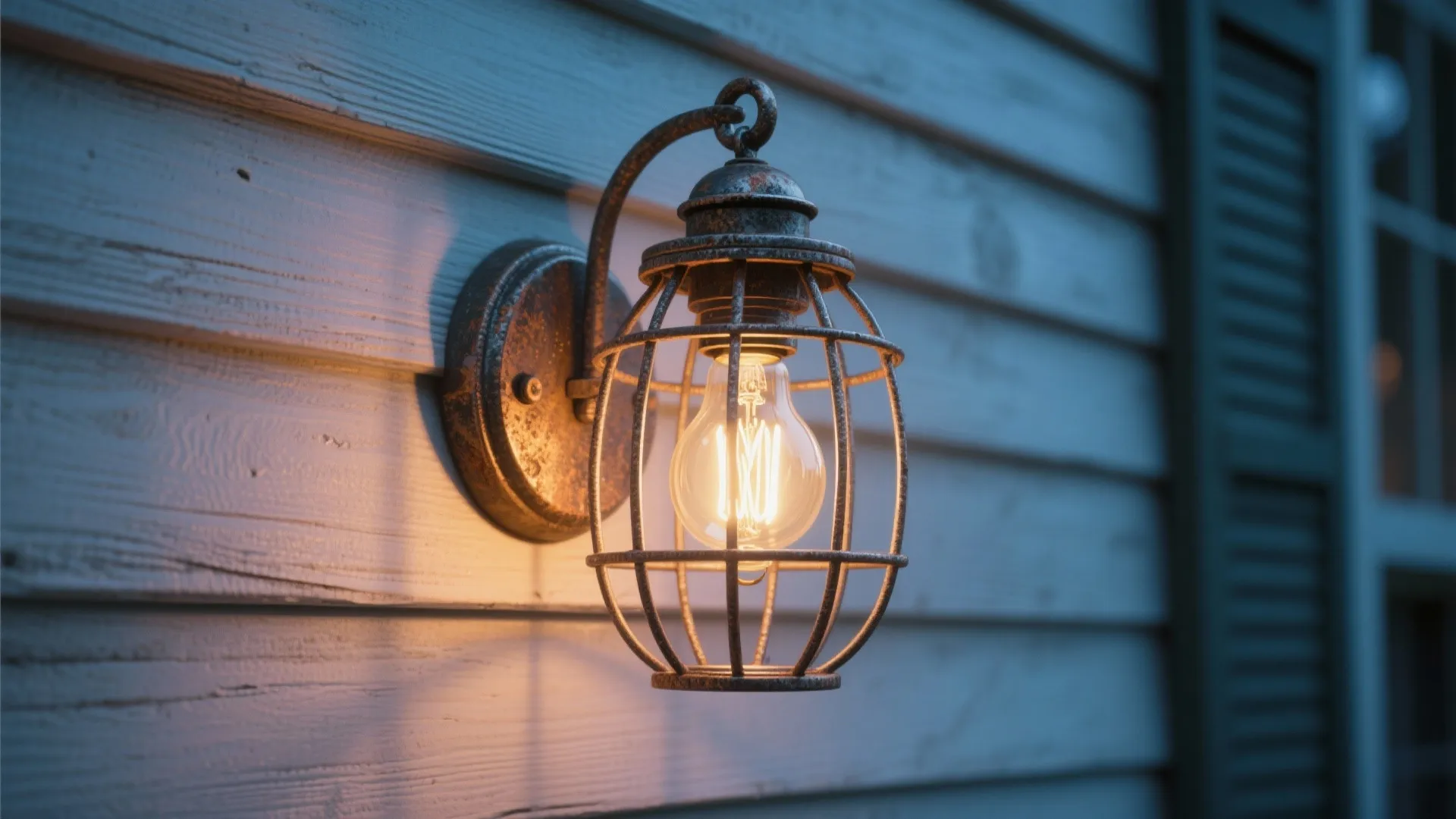 3. Vintage Cage Lantern with Edison Bulb
