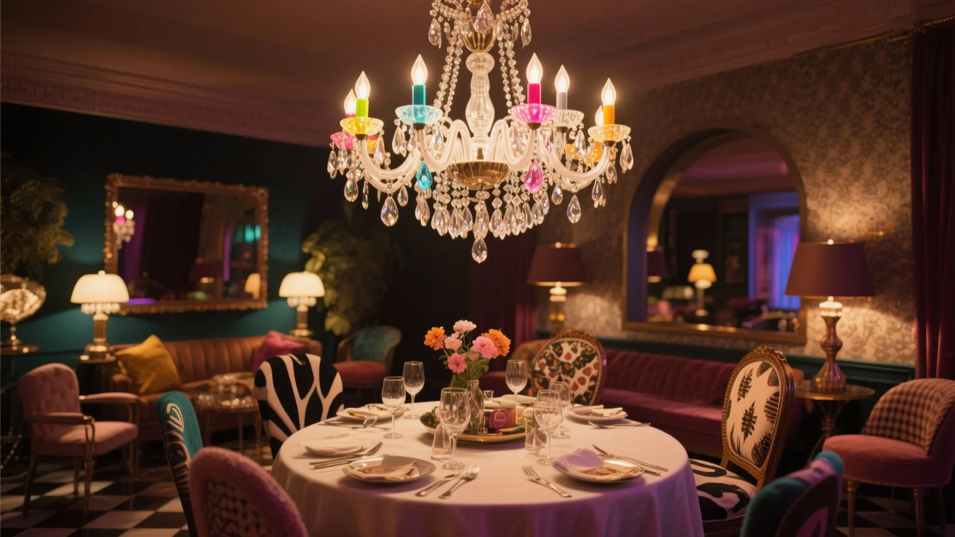 5. Vintage Chandelier with a Twist