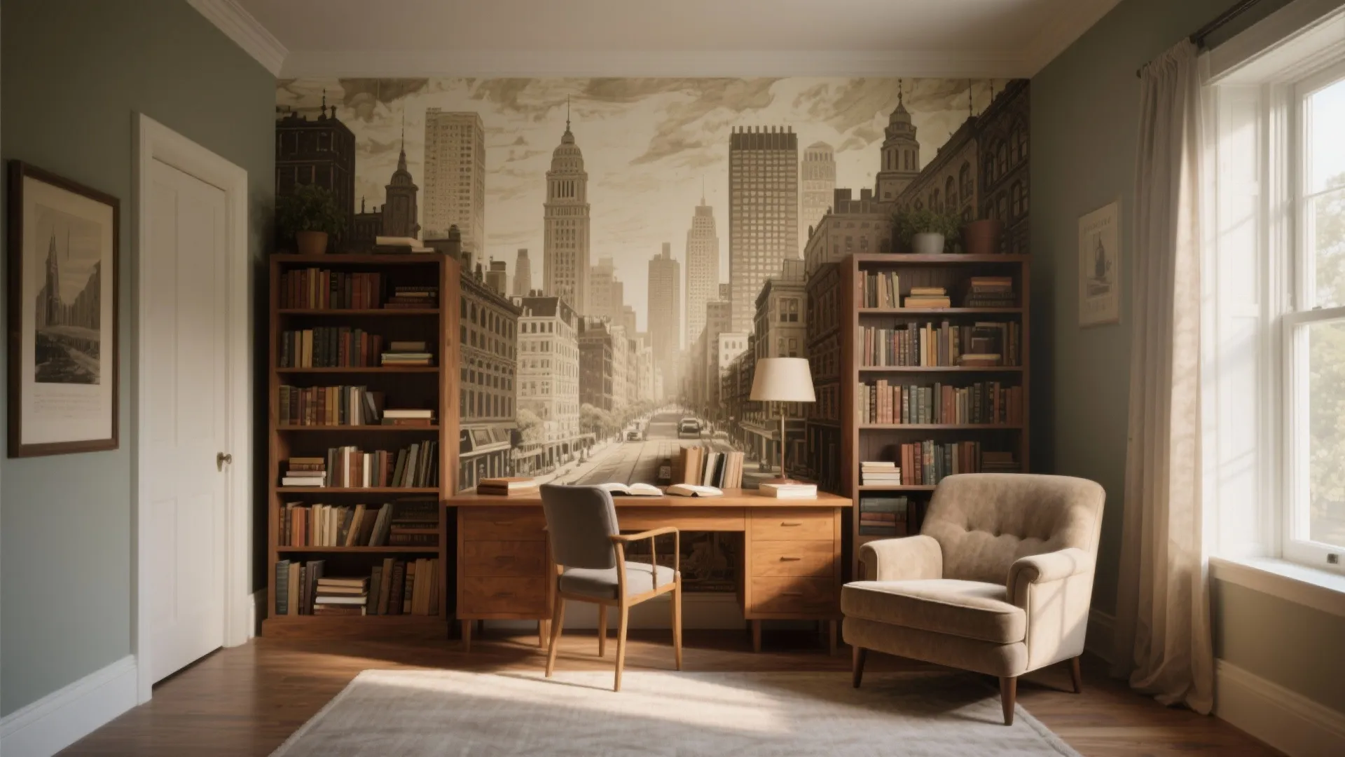 Mural-Style Scenic Wallpaper