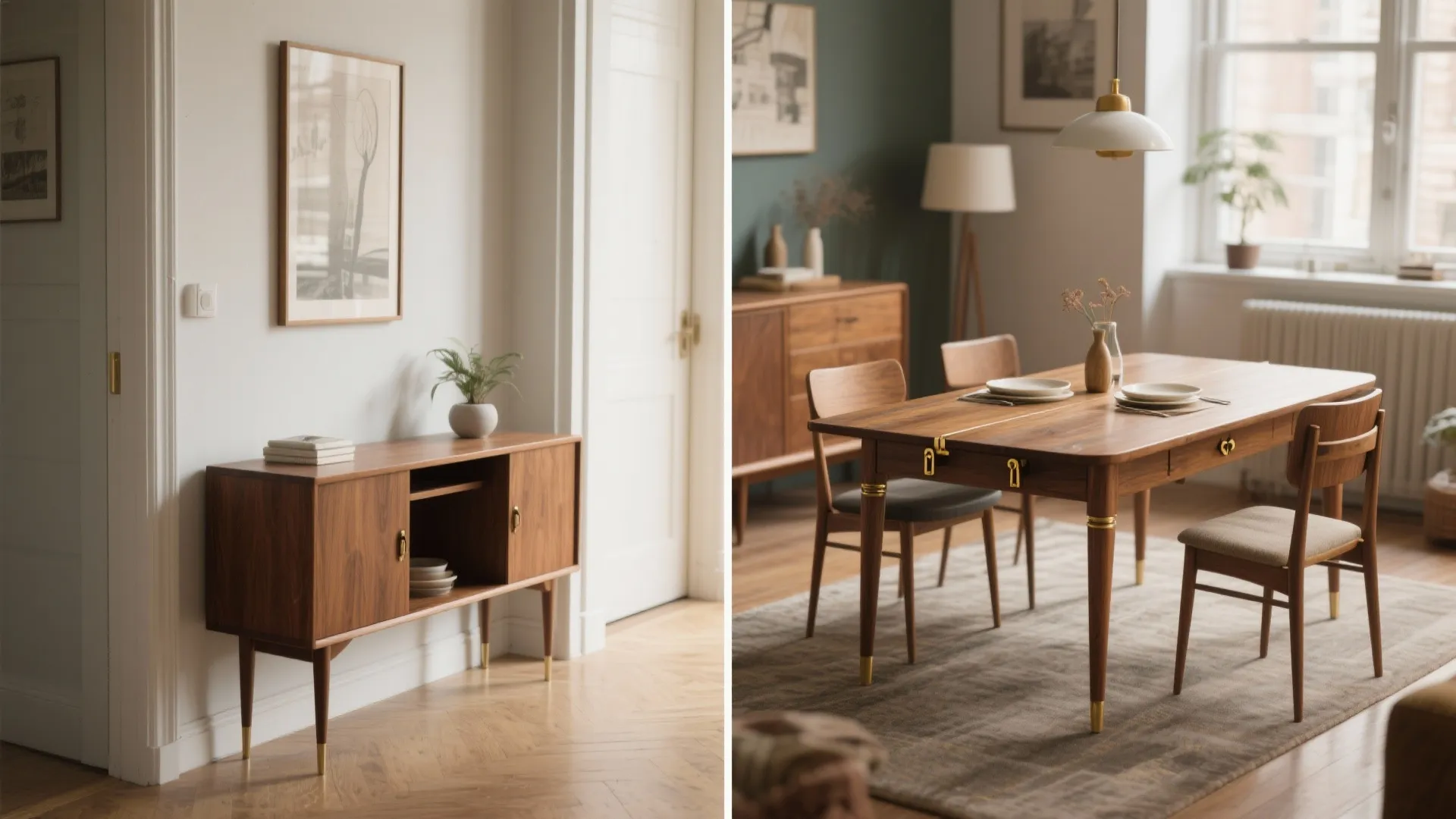 5. Vintage console-to-table: style with a surprise