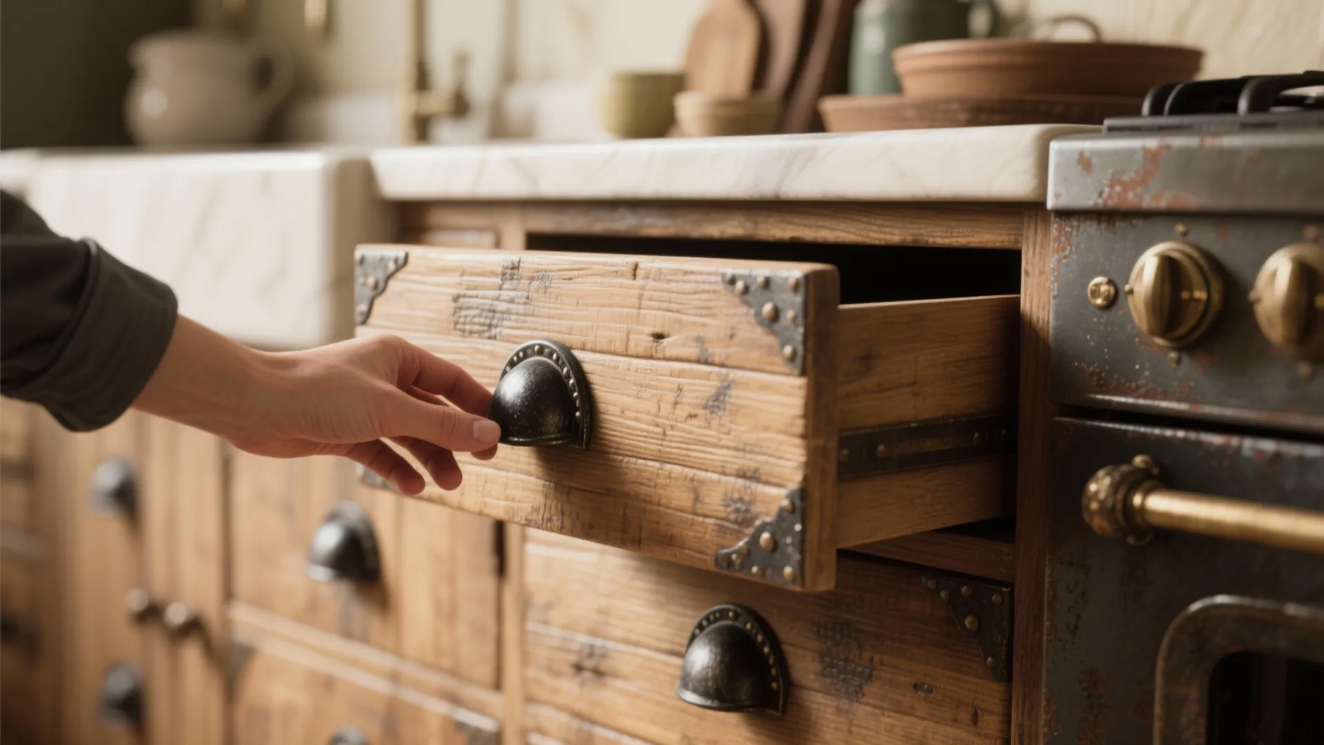 4. Vintage Black Cup Pulls for Character