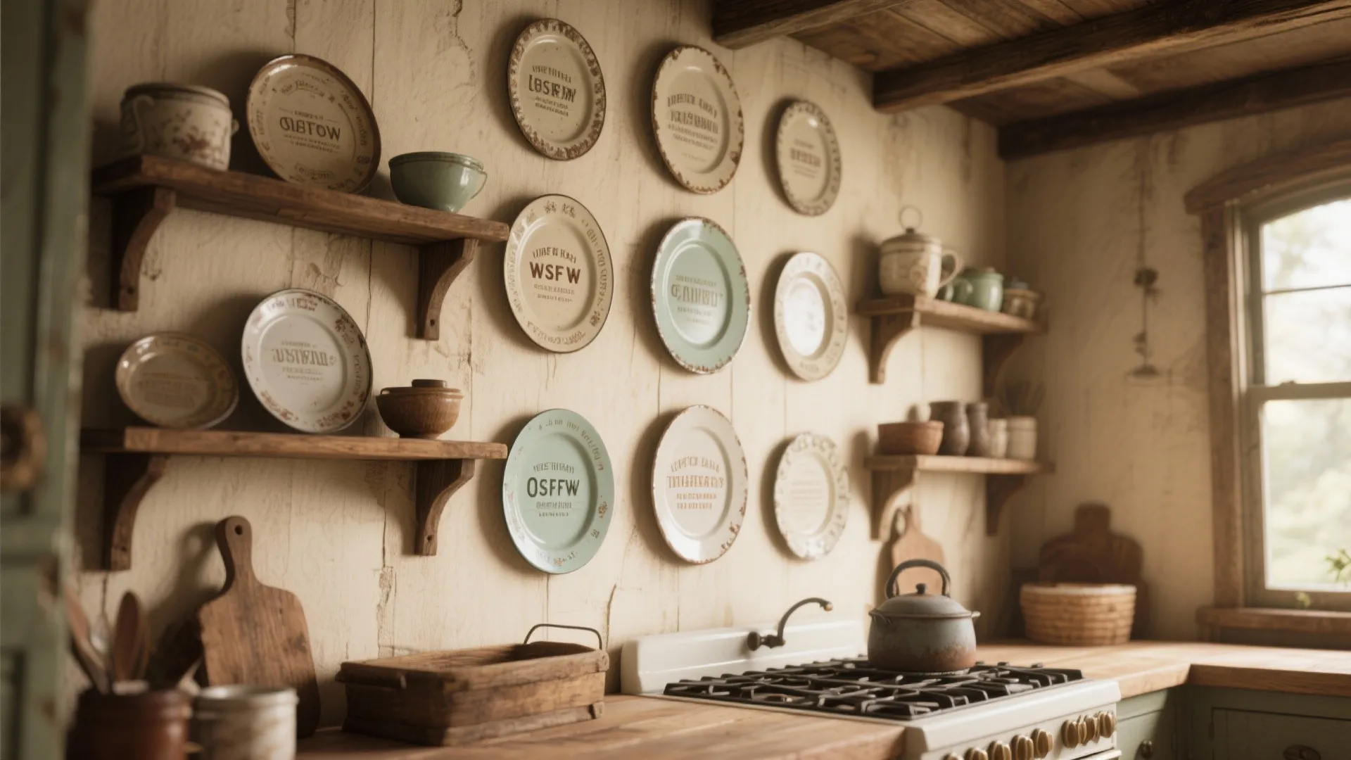 Vintage Enamel Wall Plates