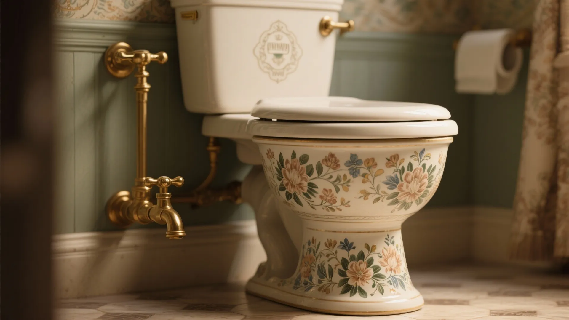 5. Vintage Ceramic Pot with Floral Patterns