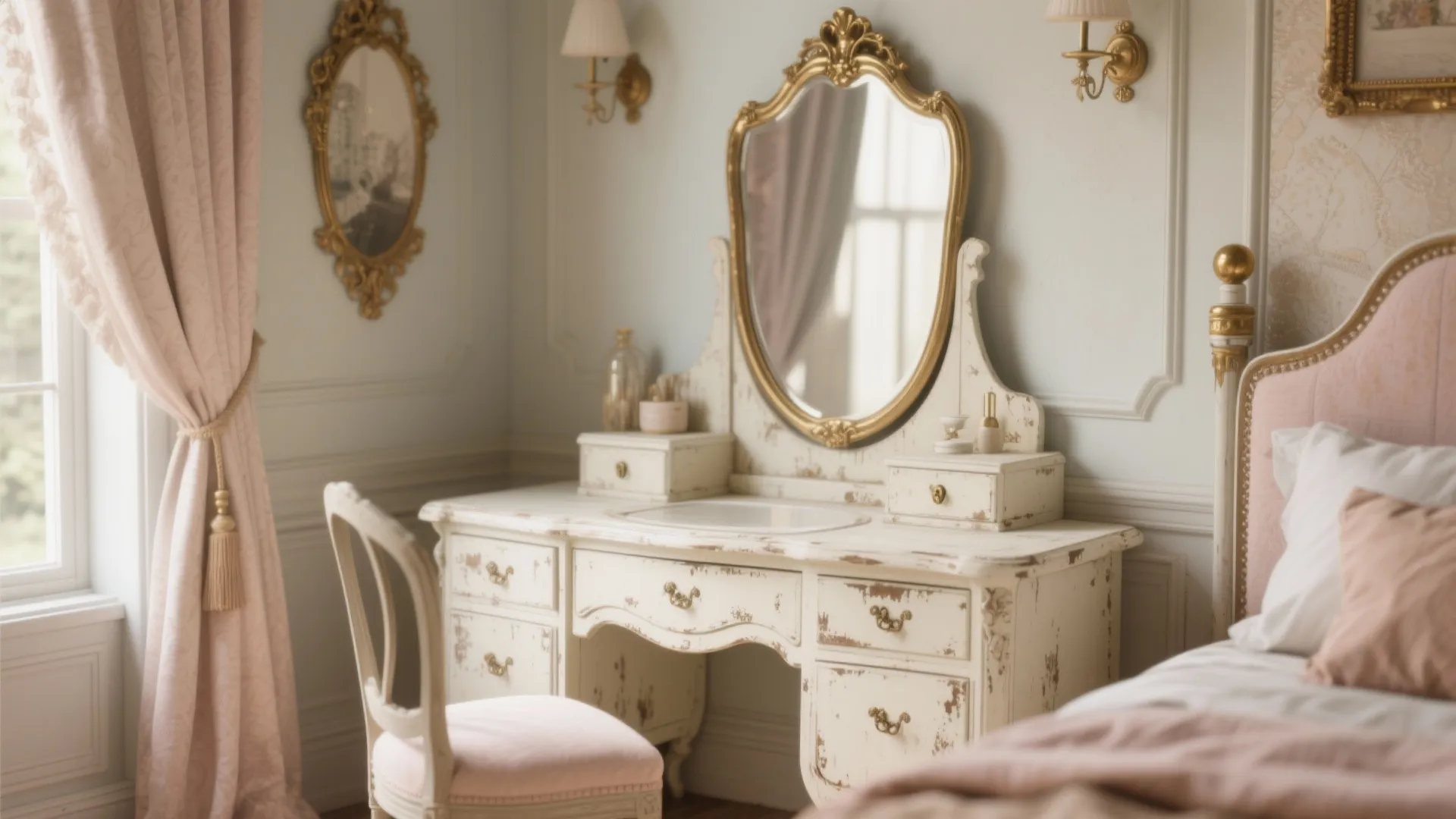 4. Vintage glam accents and thrifting