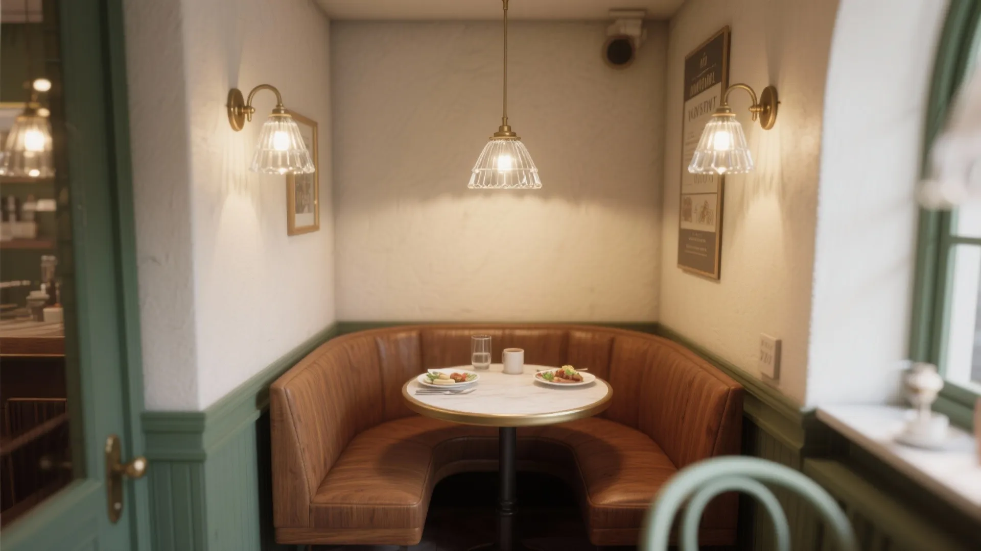 Vintage Glass Shades to Brighten Tiny Dining Nooks