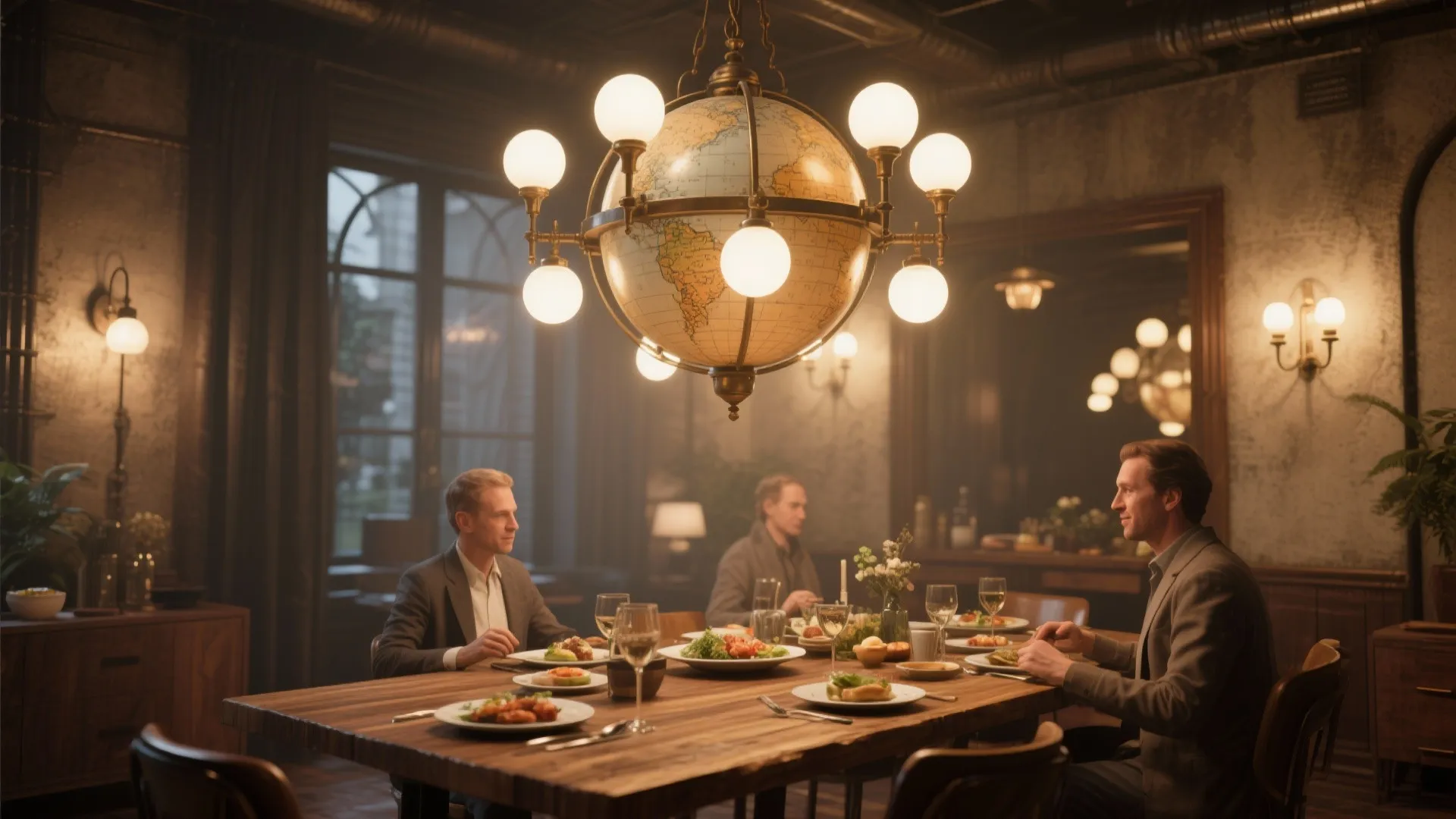 3. Vintage Globe Chandelier