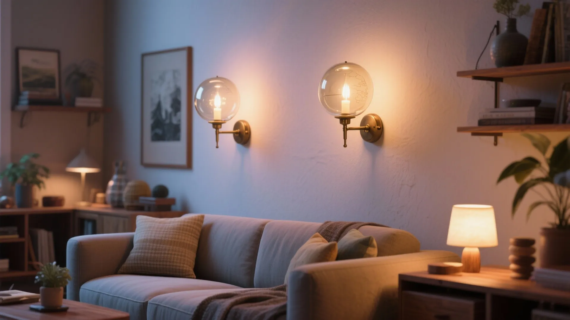 4. Vintage Glass Globe Sconces