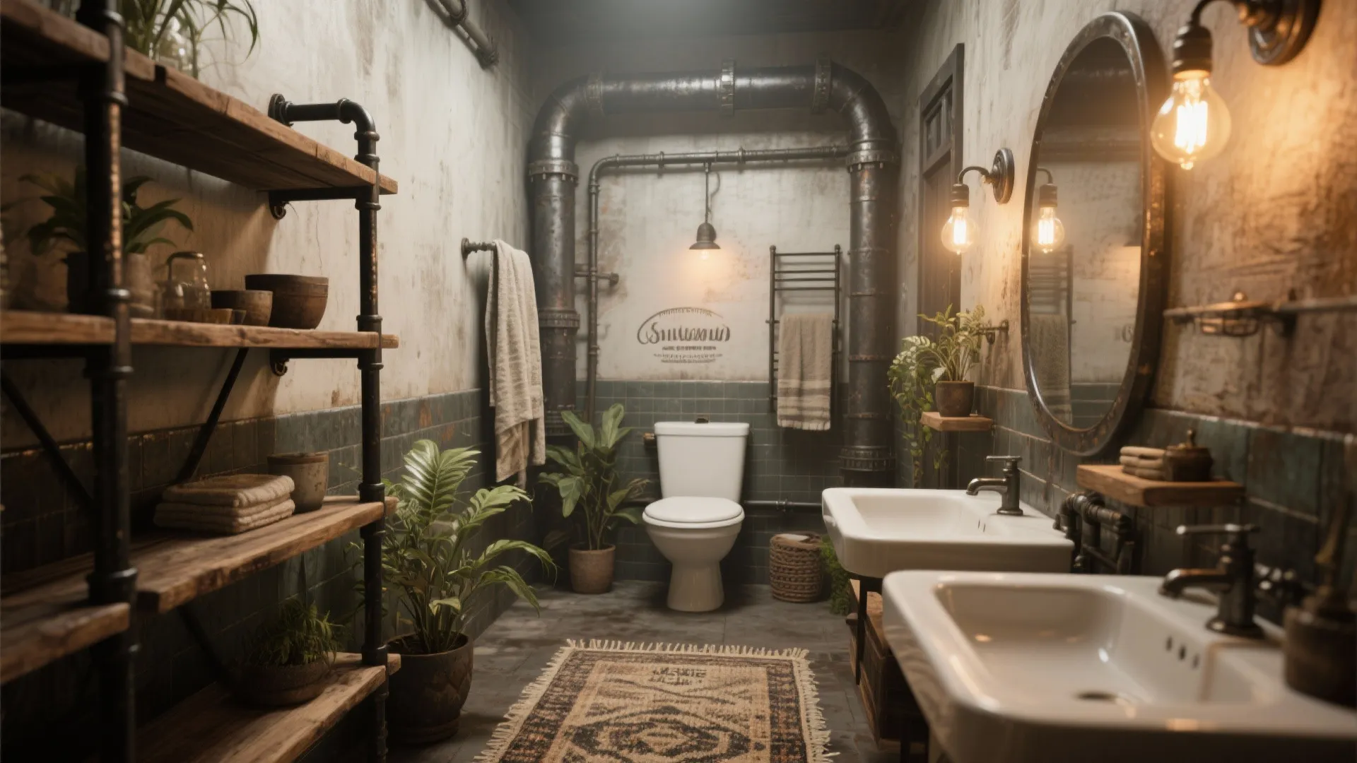 5. Vintage-industrial layering for character