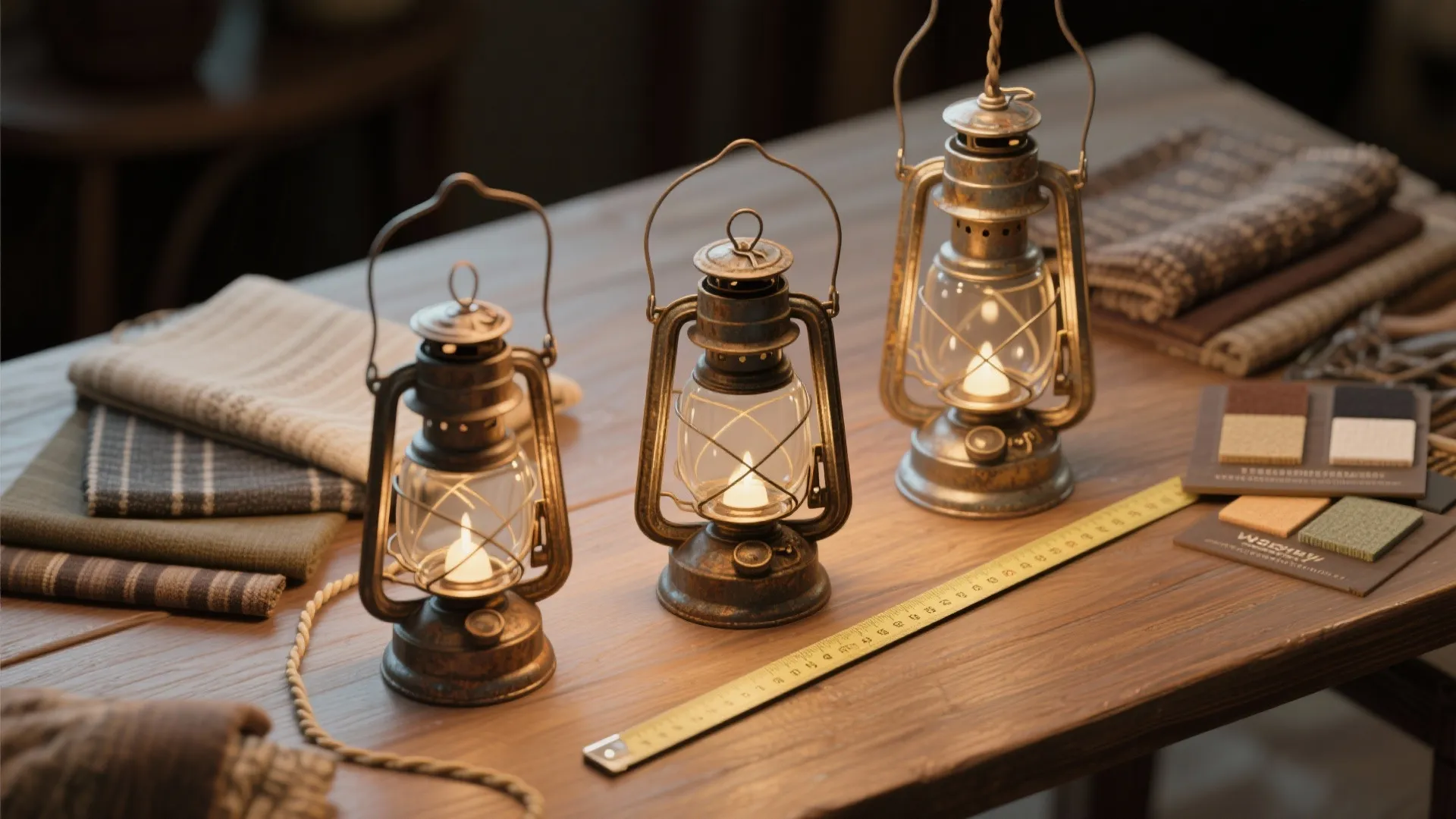 4. Vintage lanterns or clusters of small pendants