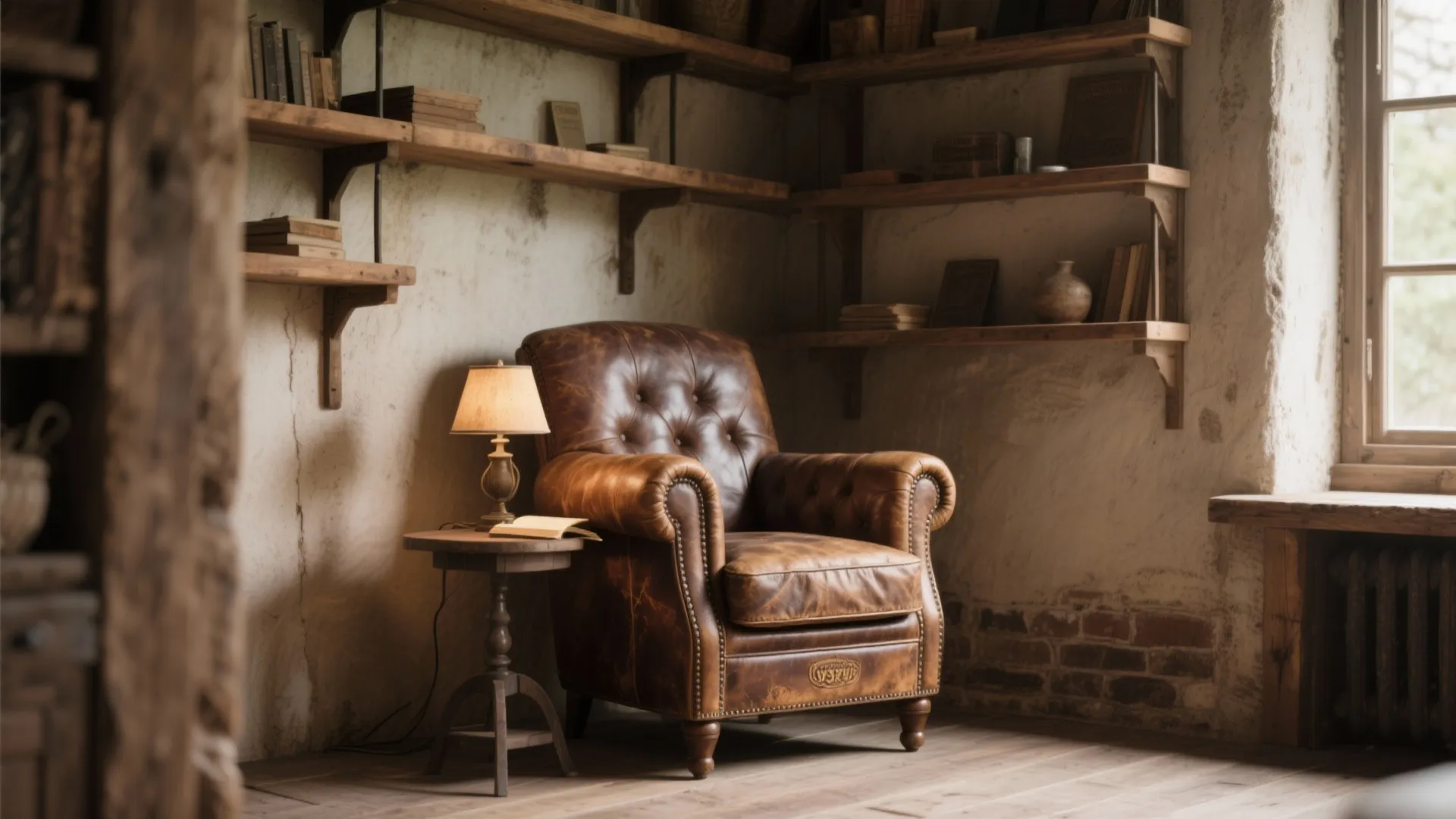 7. Vintage Leather Armchair