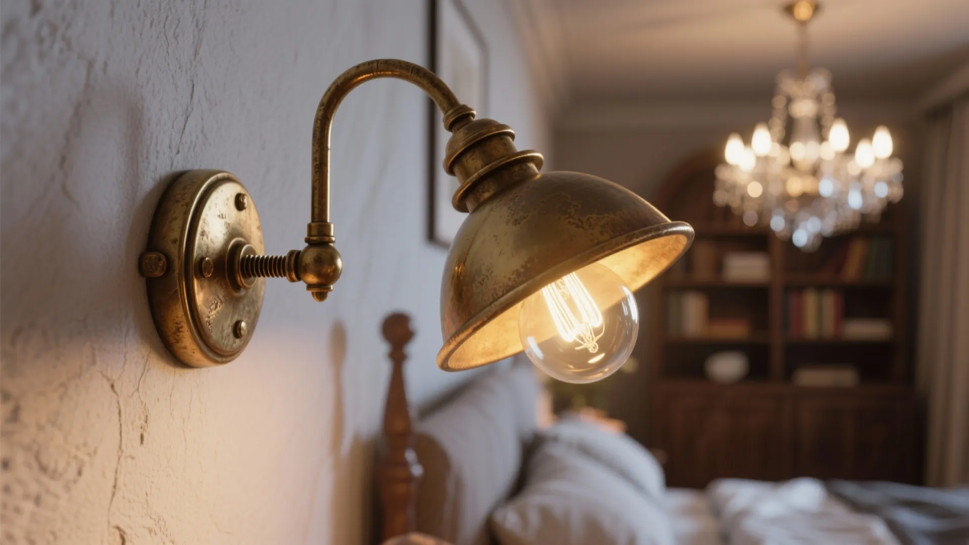 4. Vintage lighting and brass details