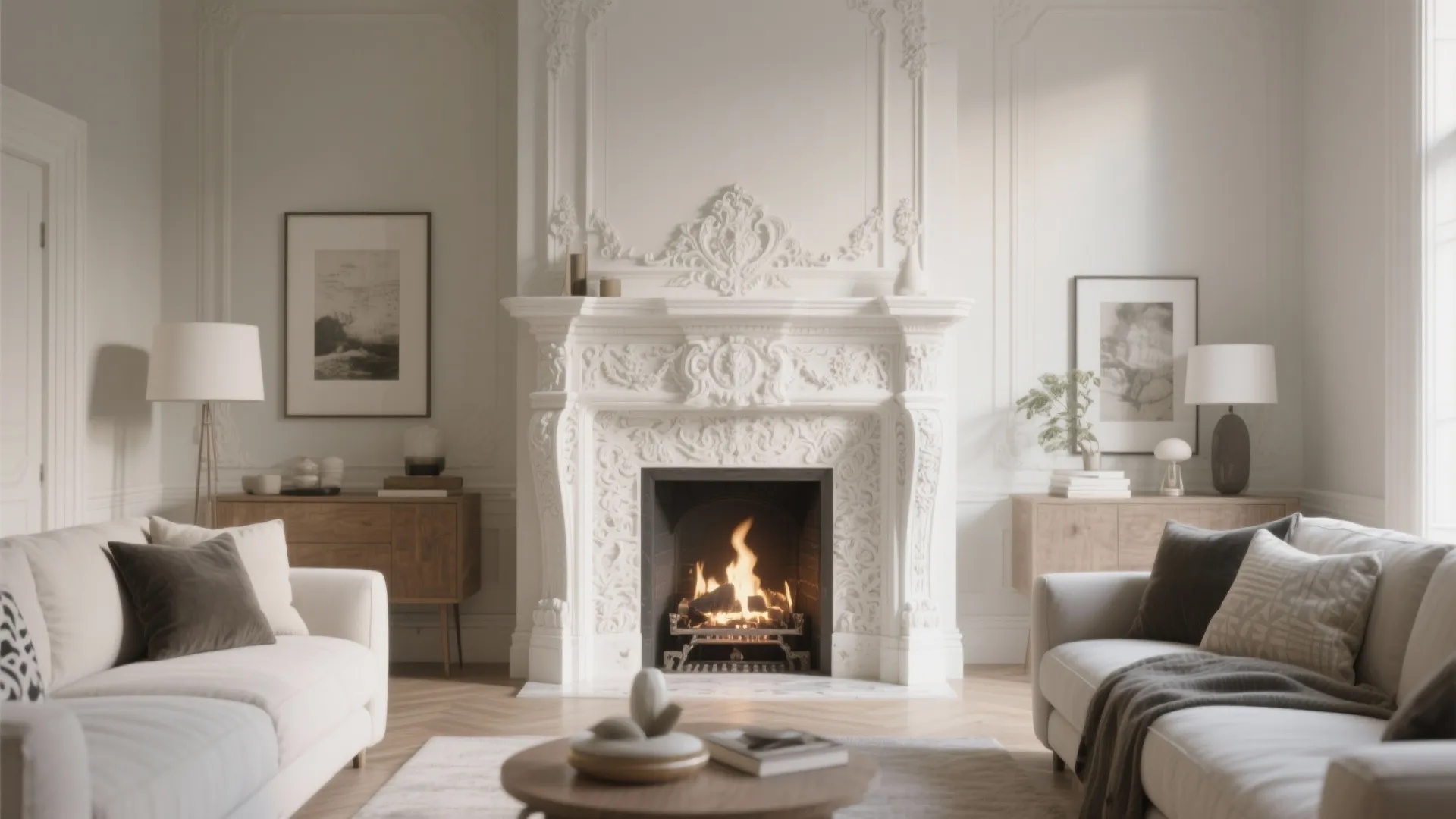 10. Vintage White Fireplace Mantel