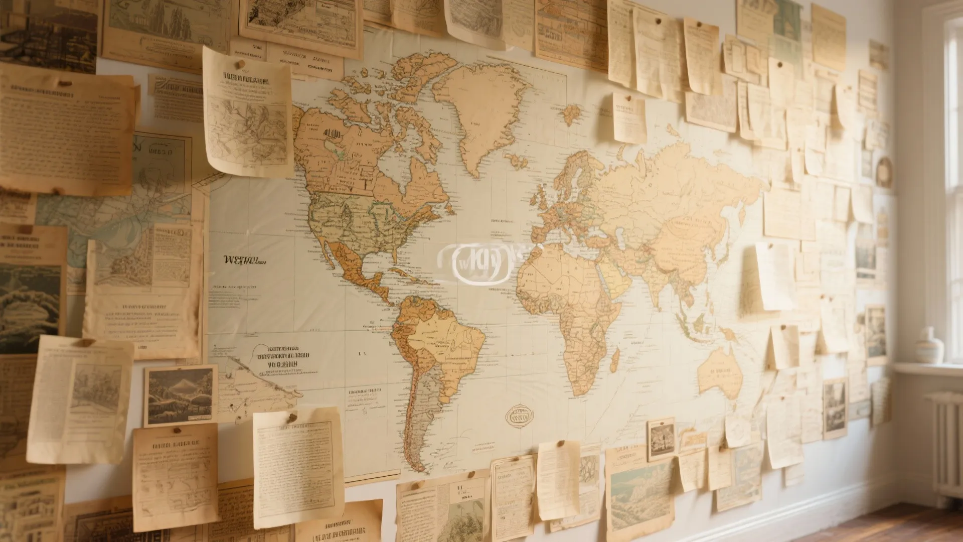 4. Vintage Map Paper Collage