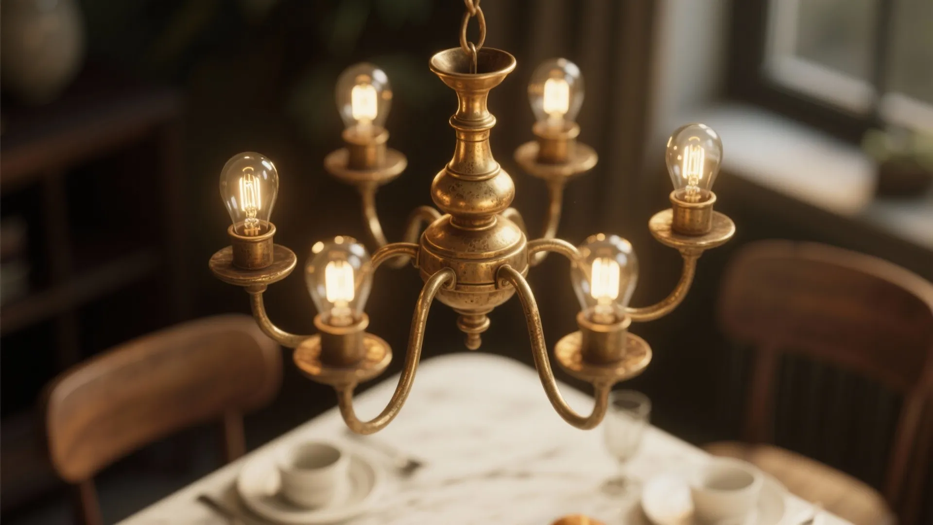 5. Vintage-inspired small chandelier for character