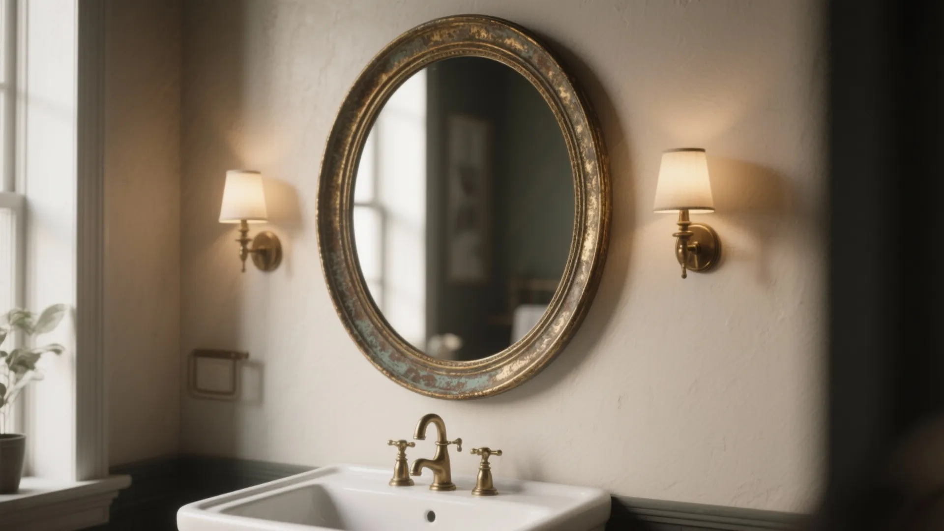 5. Vintage Mirrors and Lighting