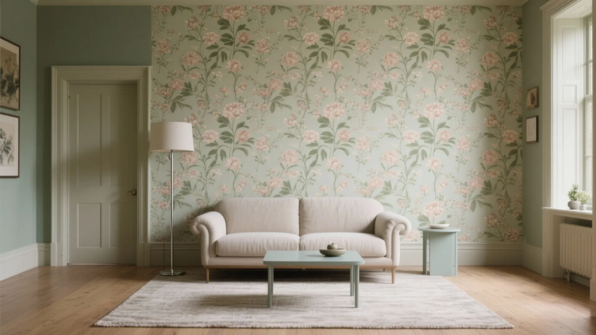 Vintage Floral Wallpaper, Modern Mix