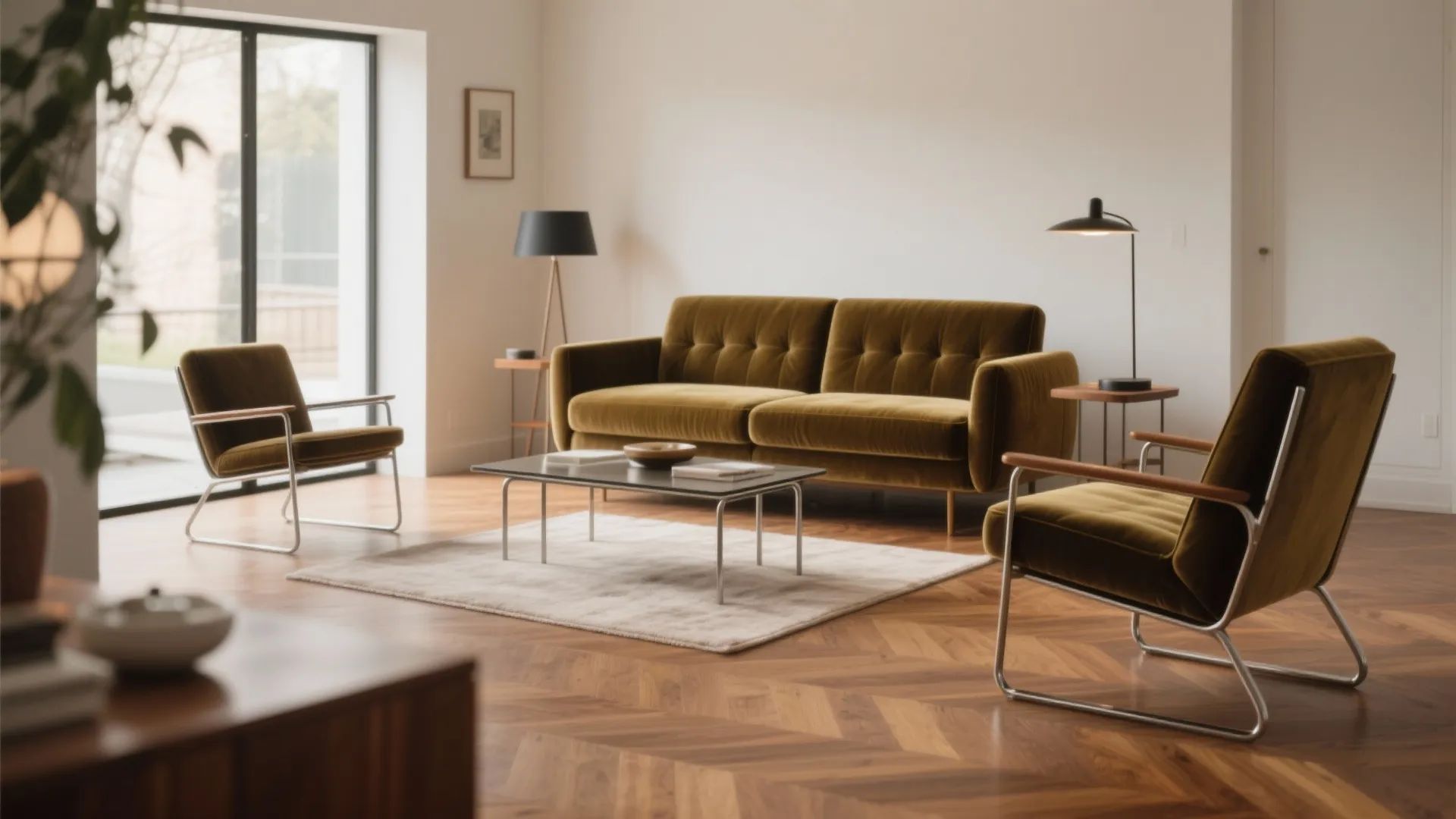 1. Pairing a Vintage Sofa with Modern Accent Chairs