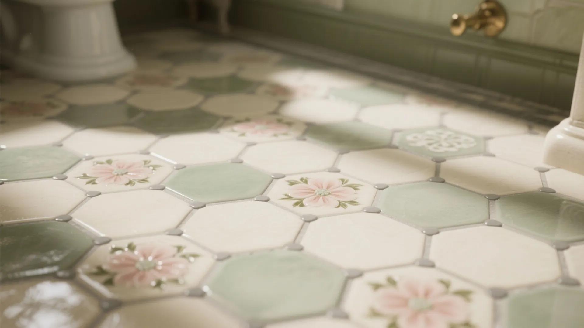 Vintage Mosaic With Floral Accents